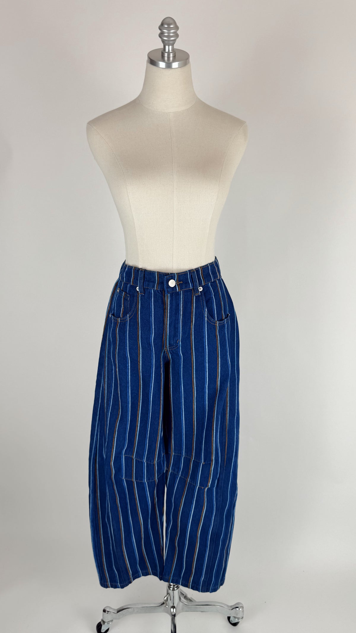 Morgan Brushed Blue Barrel Jeans