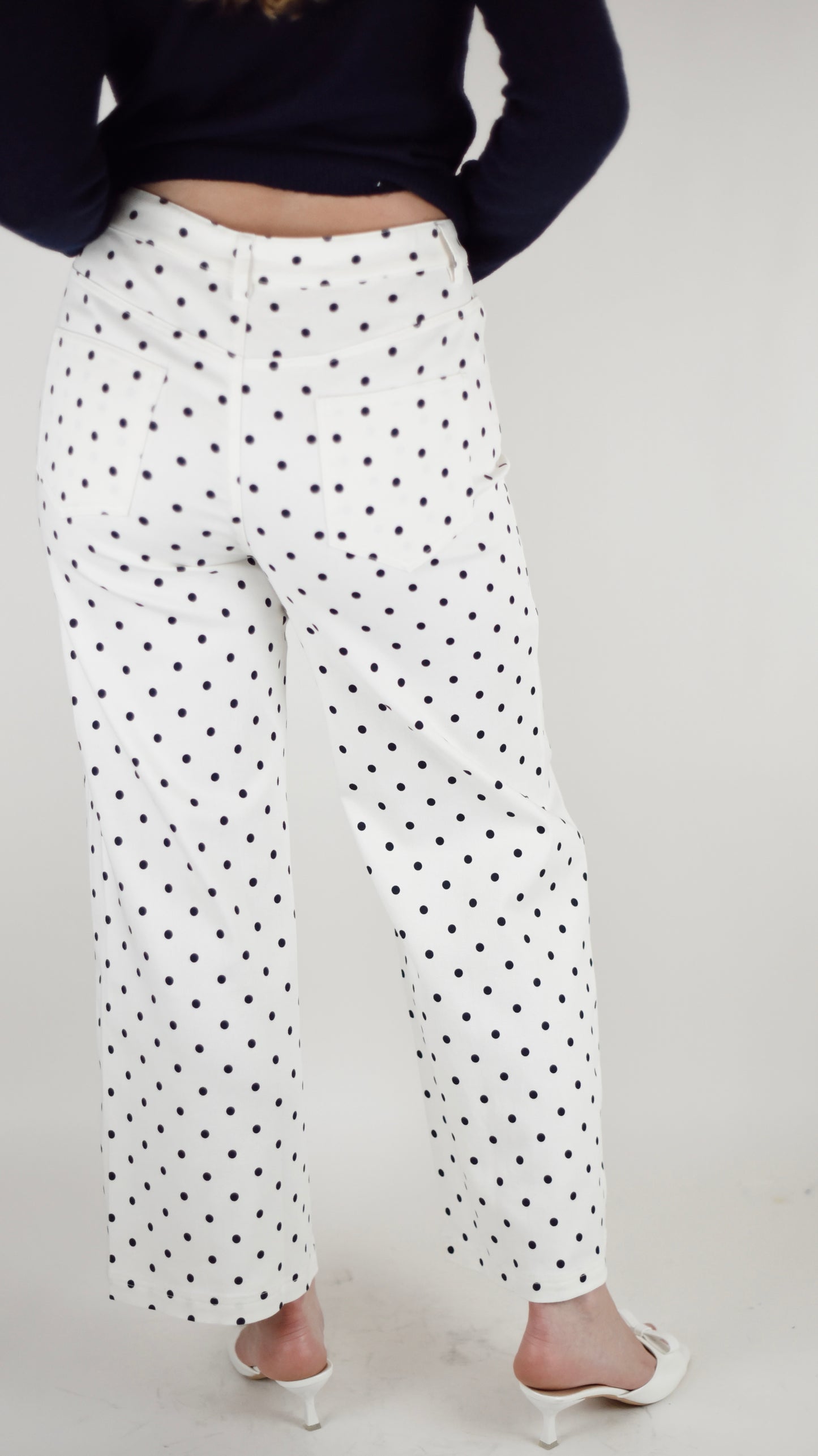 Melody Off White Polka Dot Pant