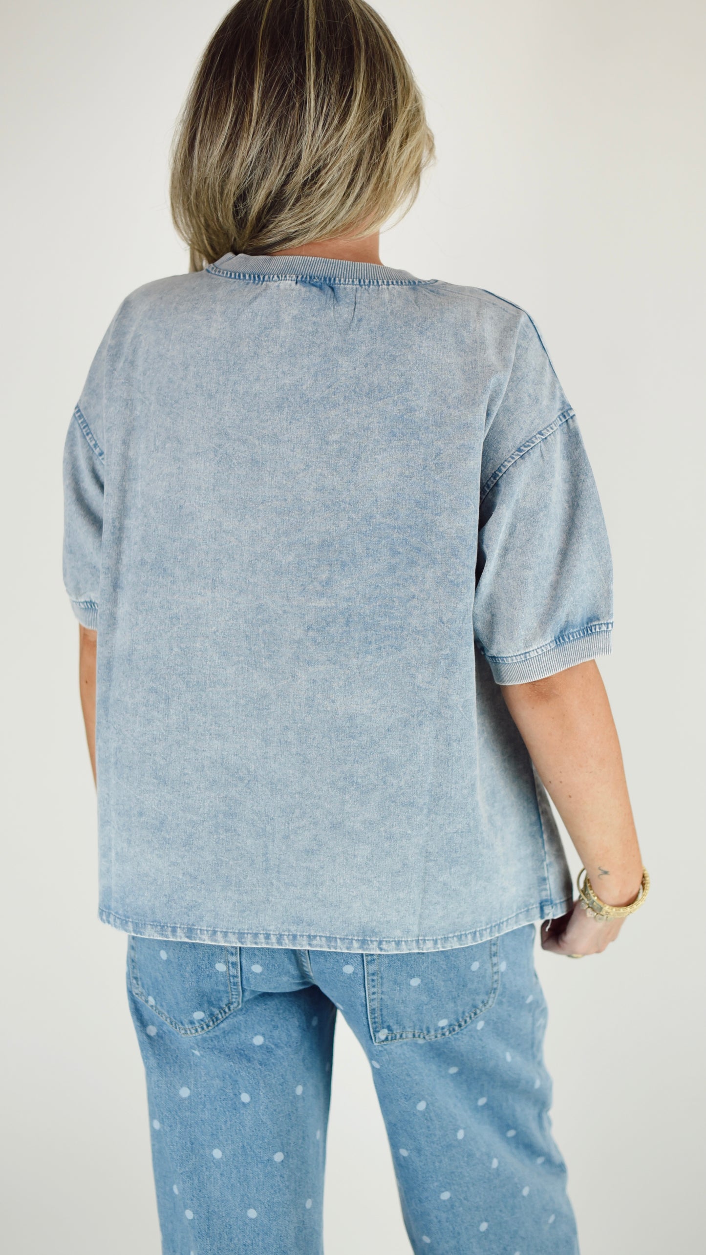 Fay Light Blue Football Cotton Tee