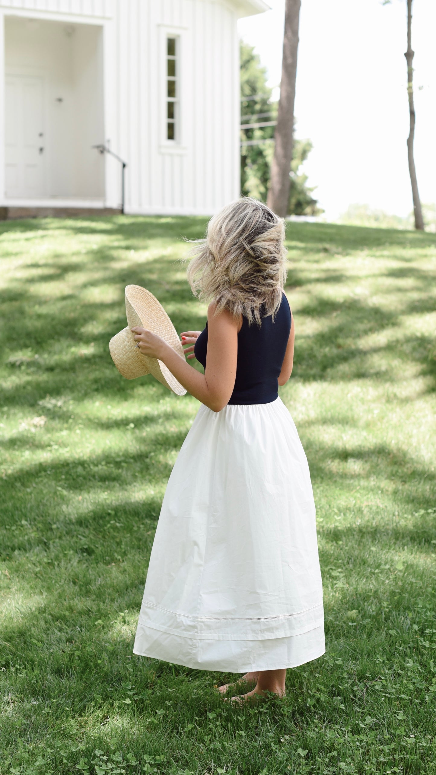 Rosa Navy and White Dress