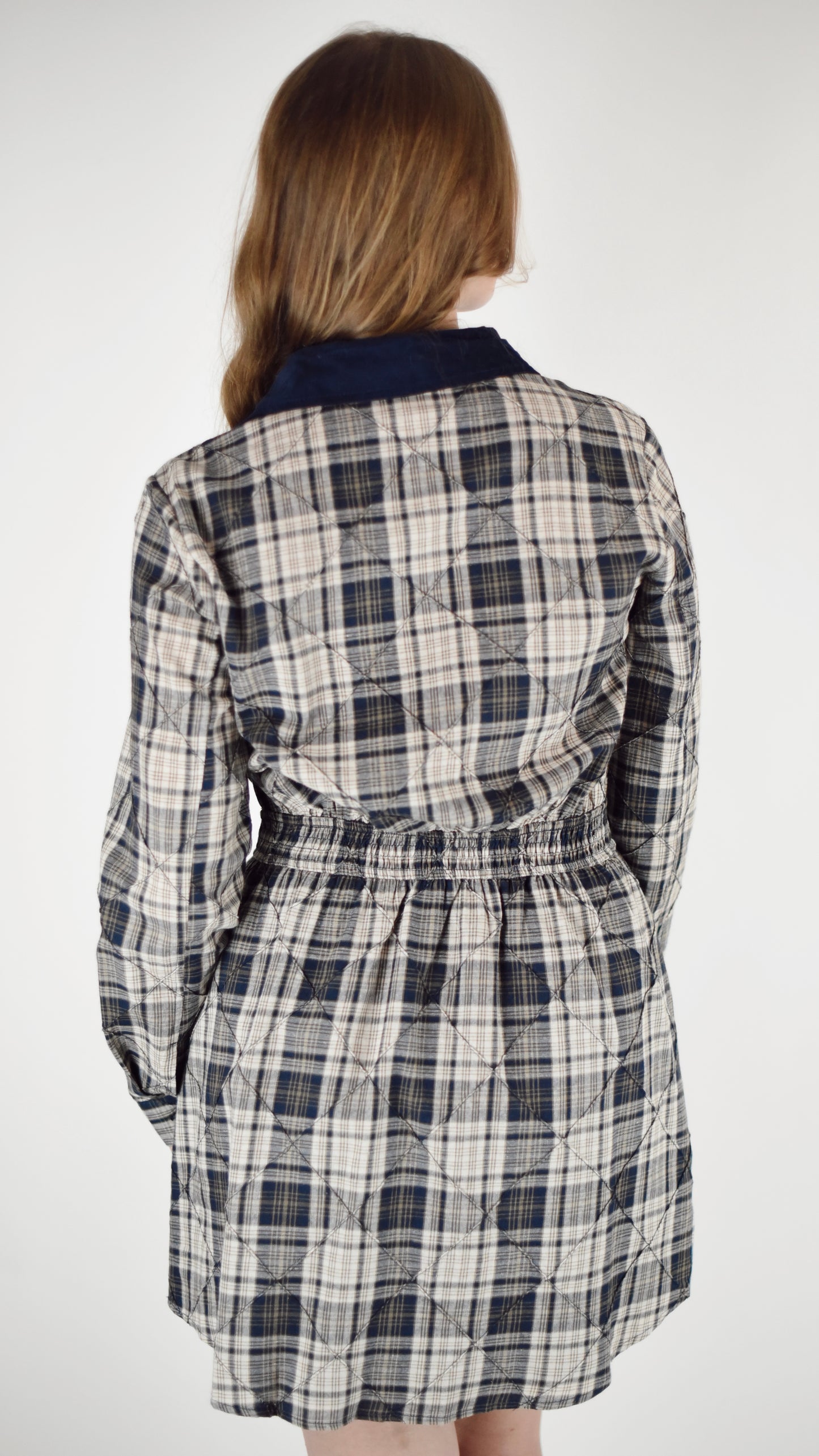Kathryn Corduroy Blue Plaid Dress