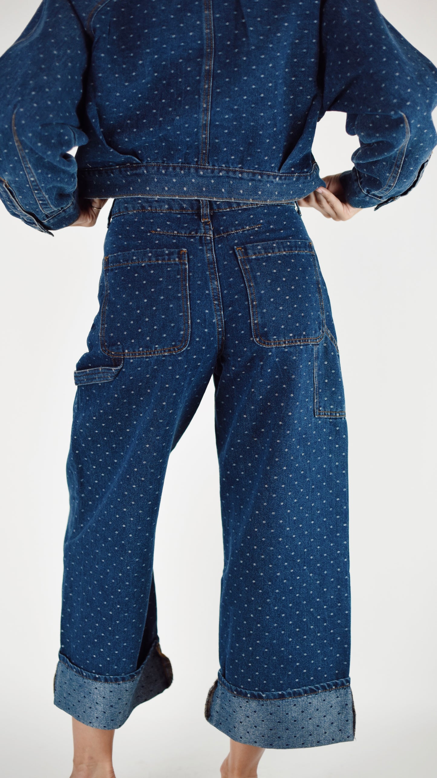 Vicki Dark Denim Polka Dot Jacket