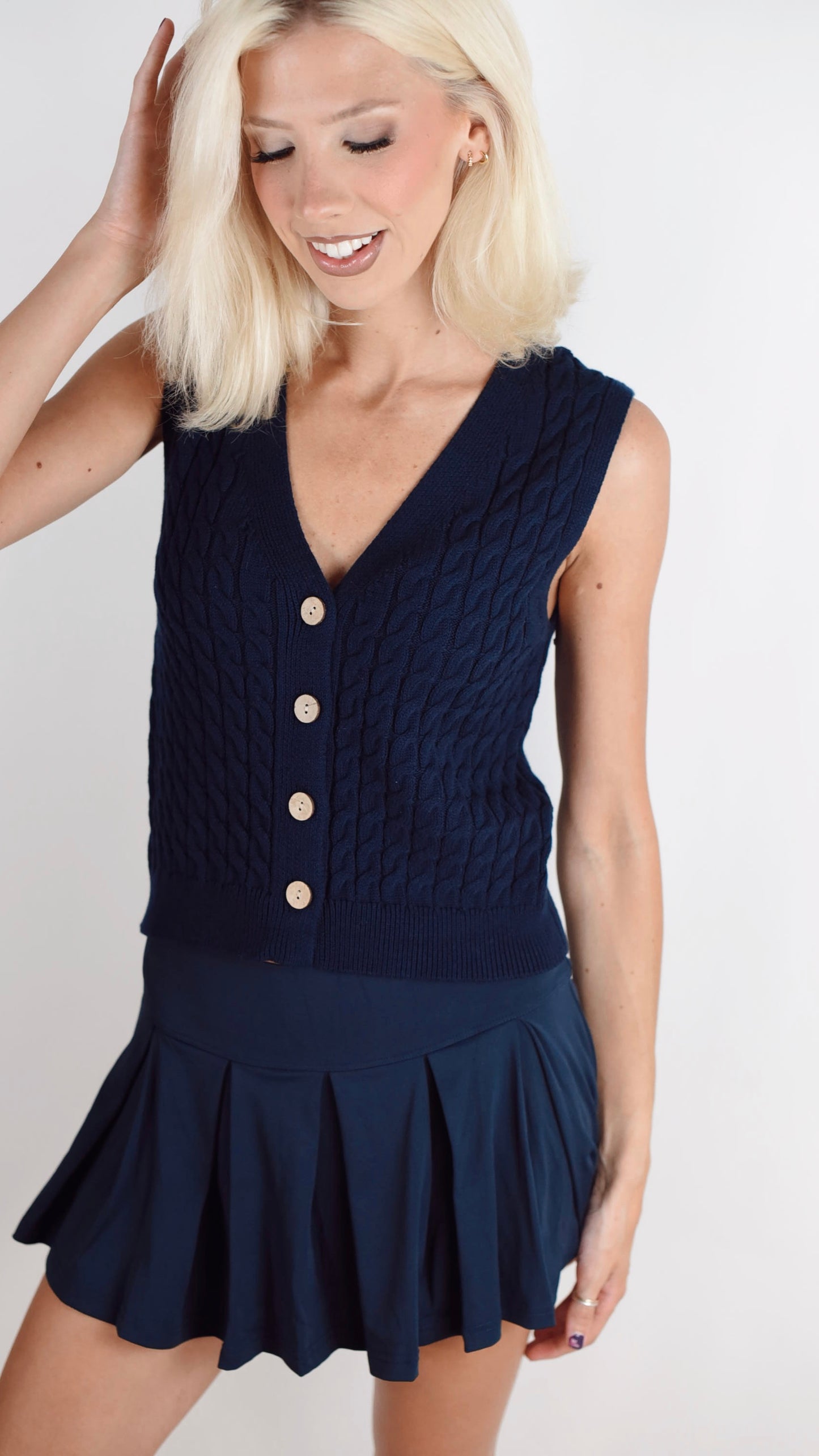 Maddie Navy Vest