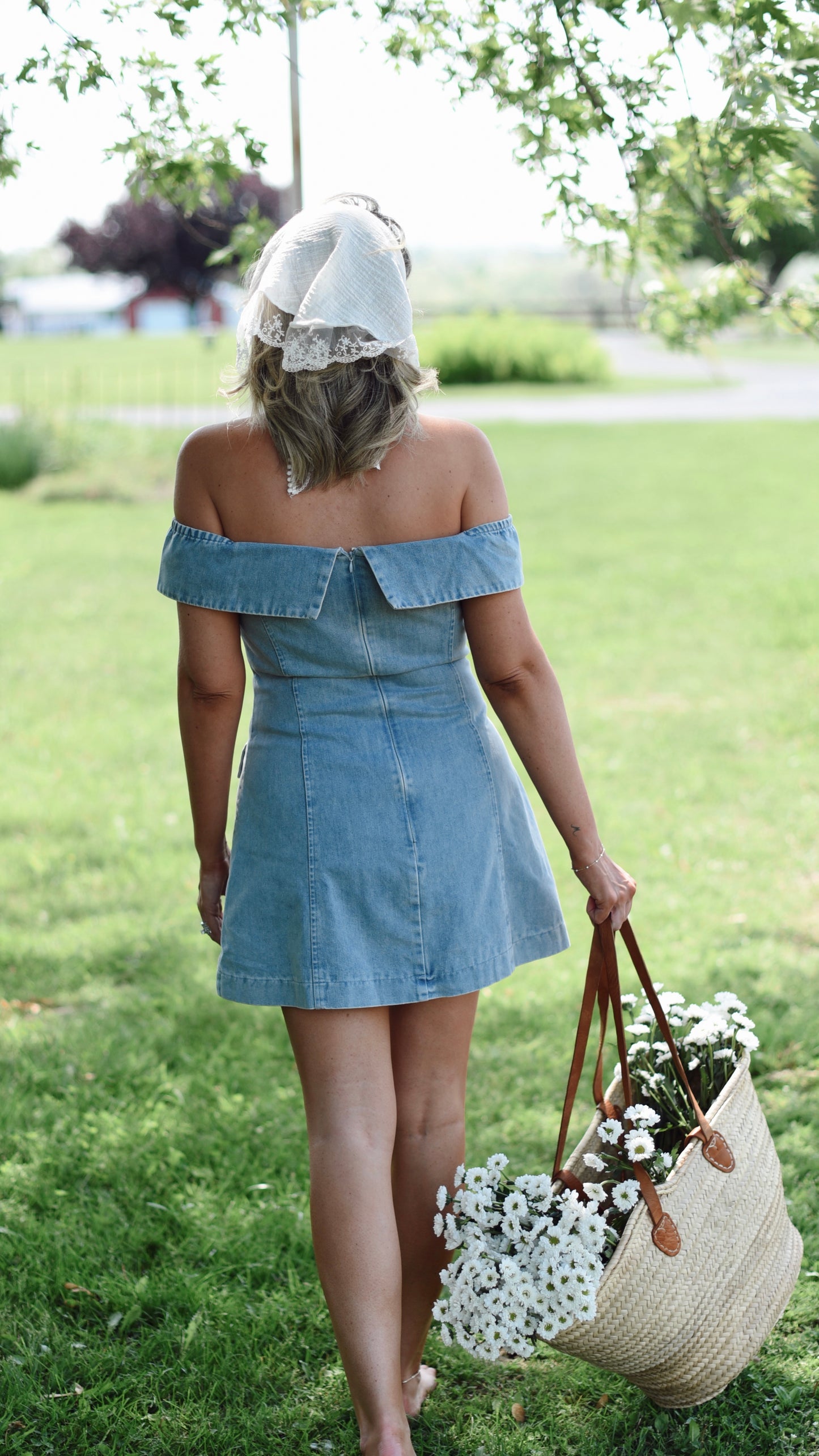 Gladys Denim Off Shoulder Dress