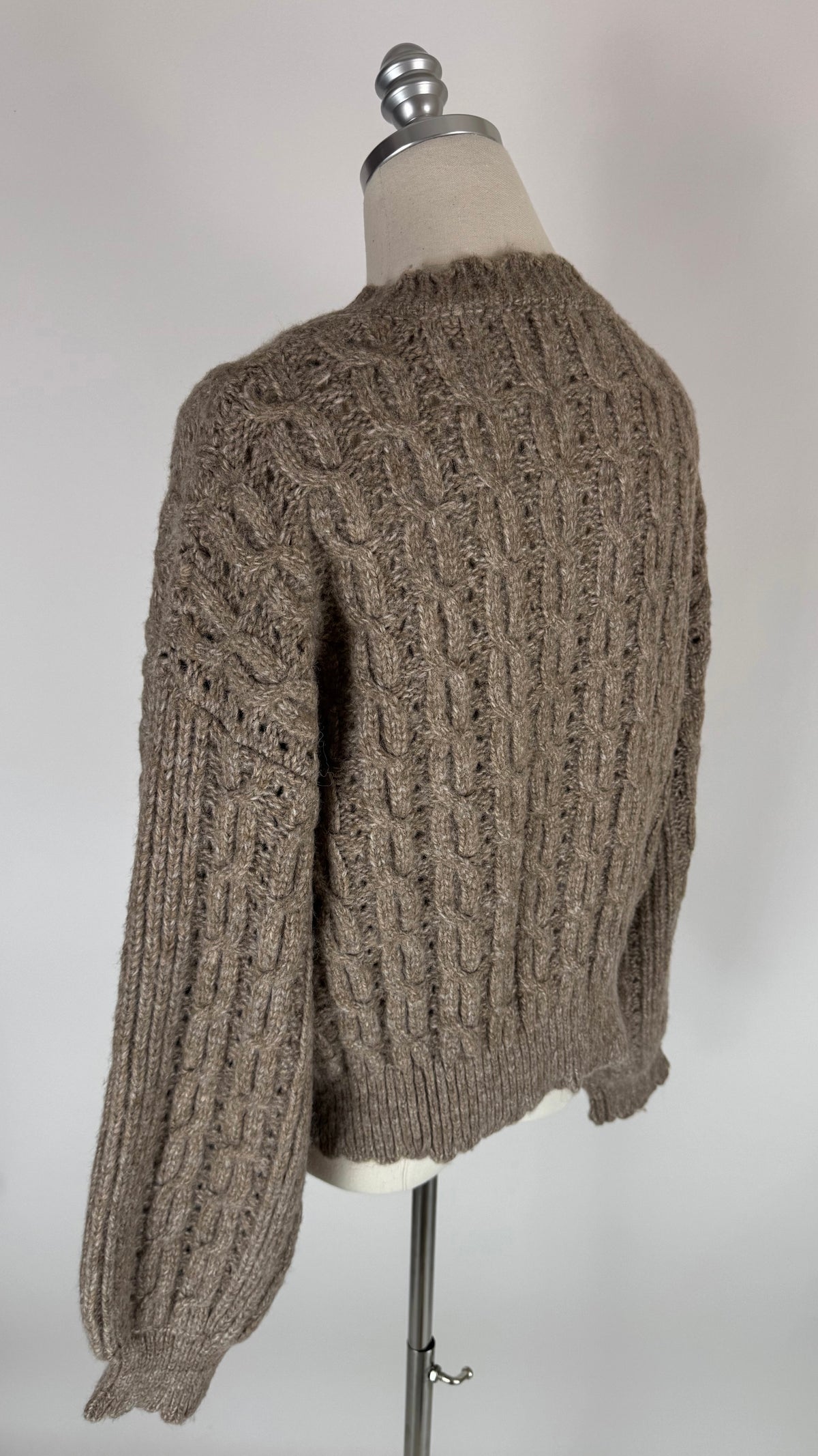 Poppy Taupe Eyelet Cardigan