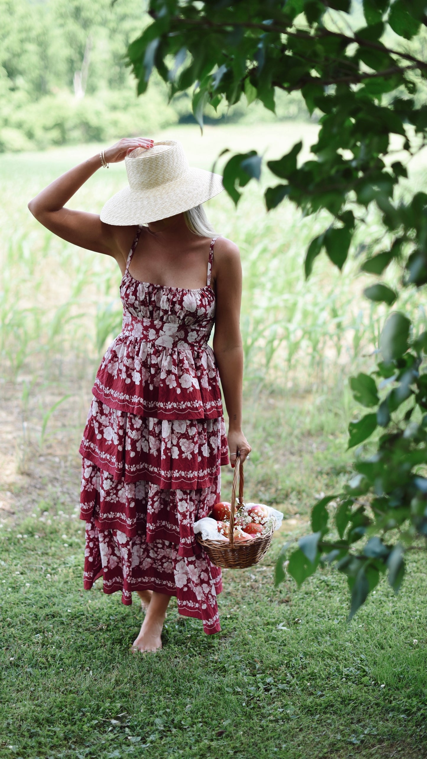 Josephine Wine Teared Dress