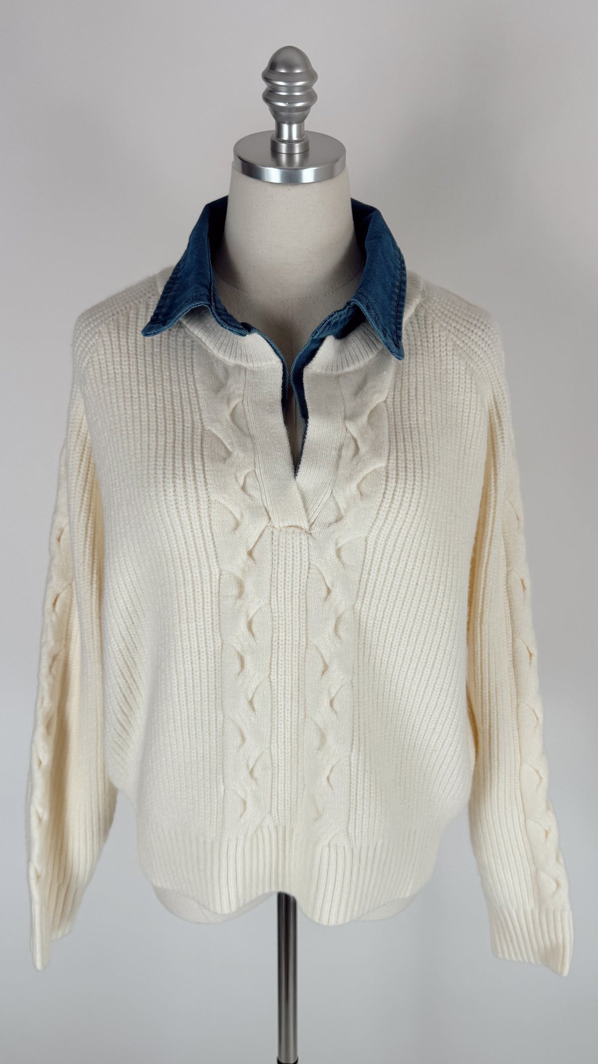 Alice Ivory Denim Sweater