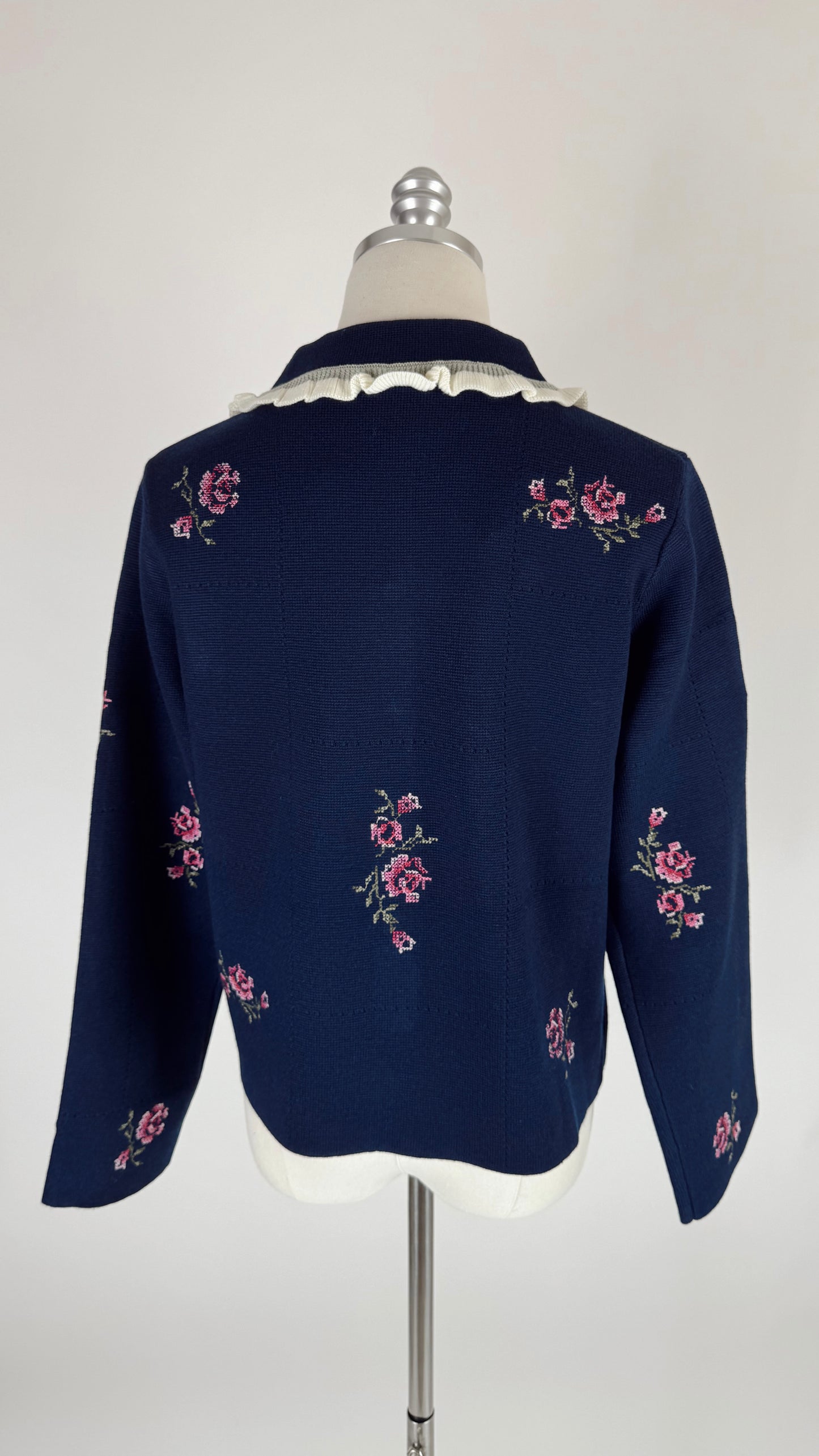 Hannah Navy Embroidered Cardigan