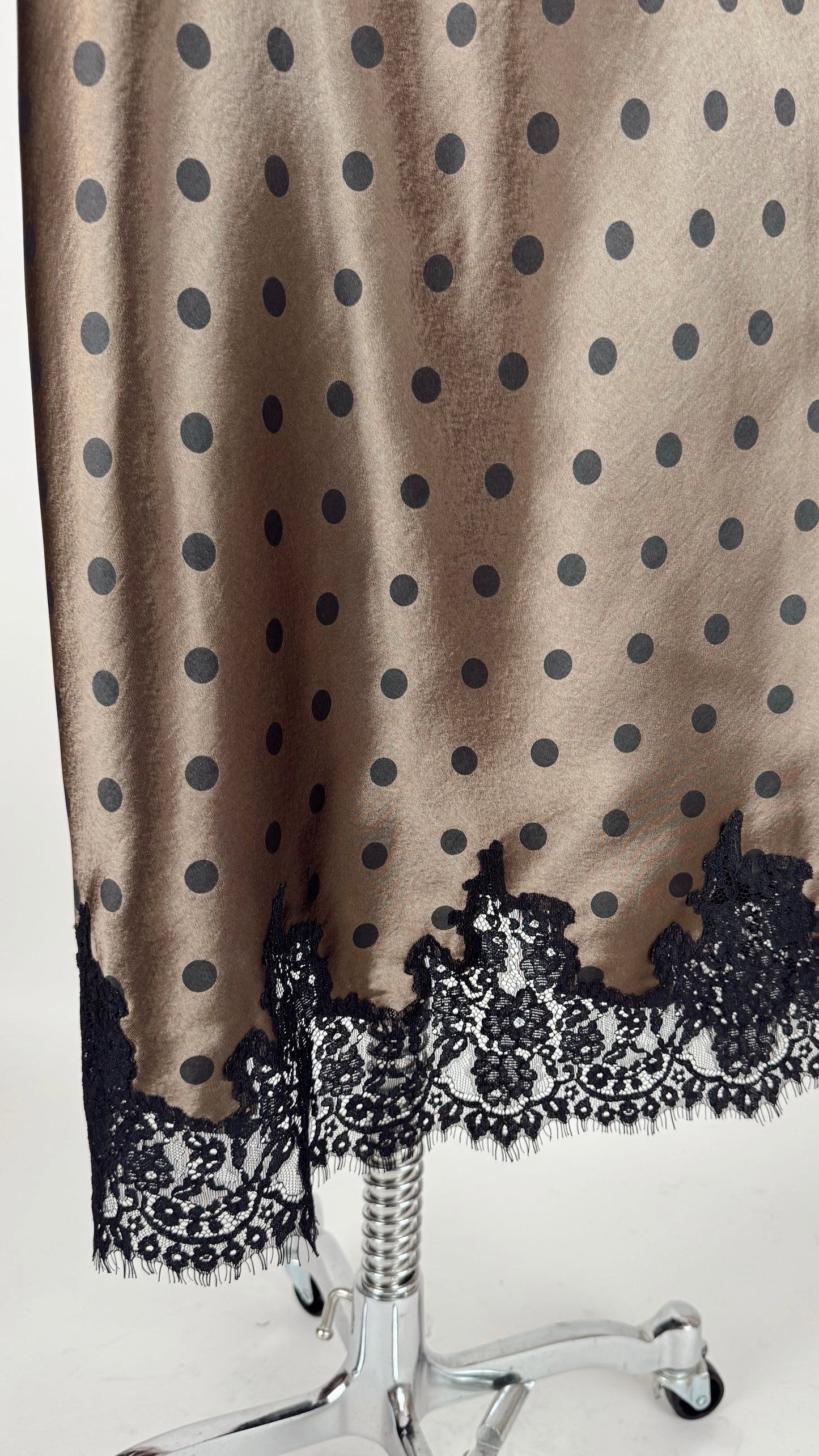 Mary Chocolate Polka Dot Midi Skirt