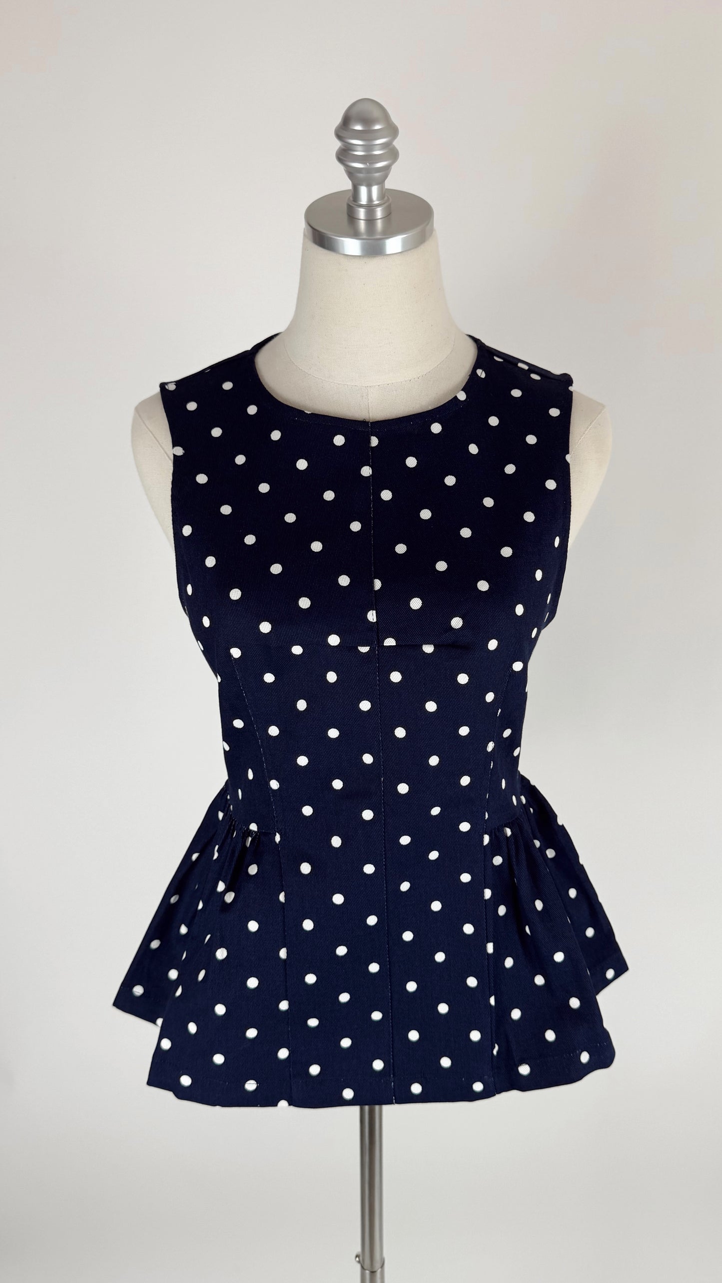 Penny Navy Peplum Dot Top