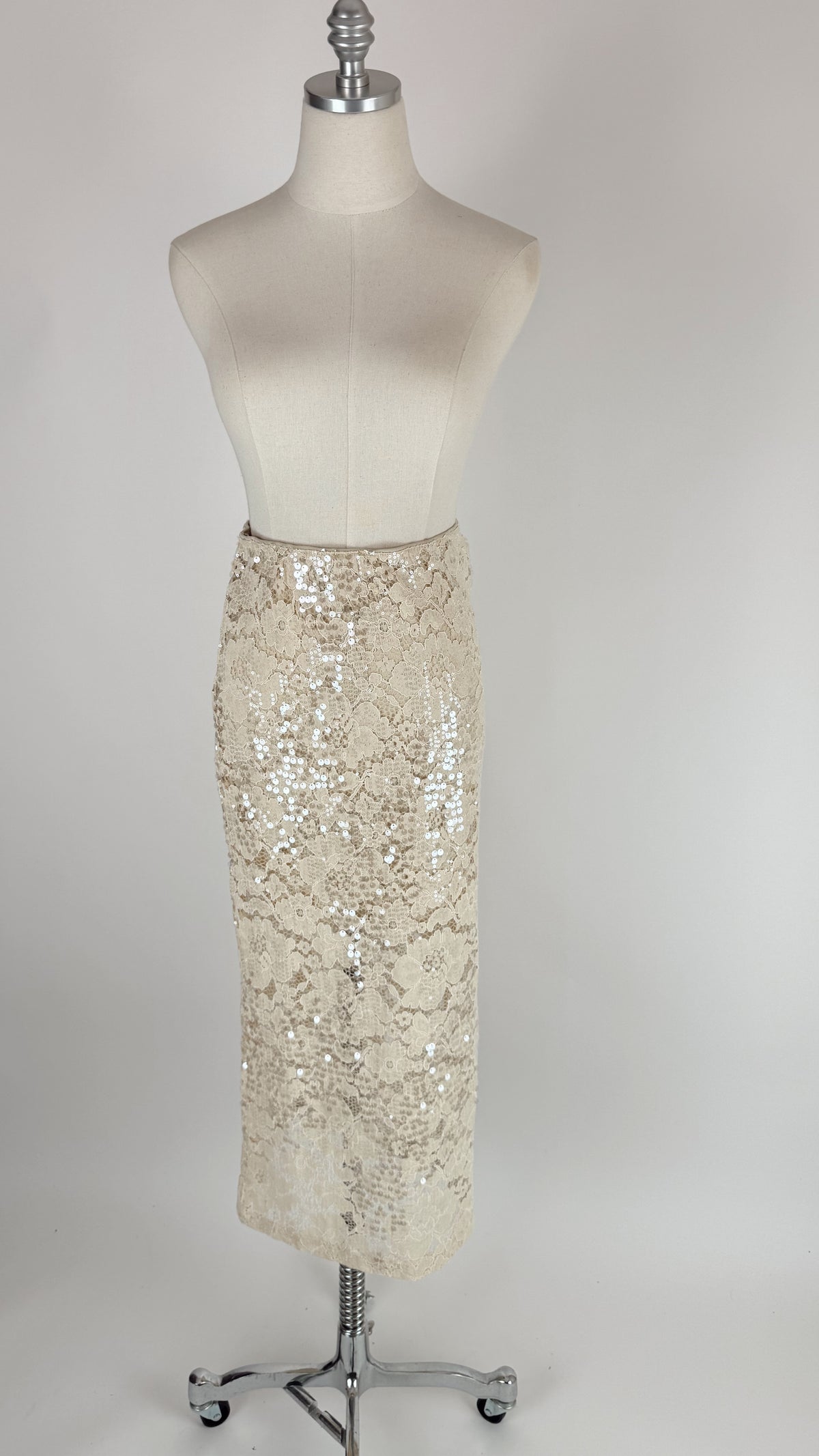Candis Cream Lace Sequin Midi