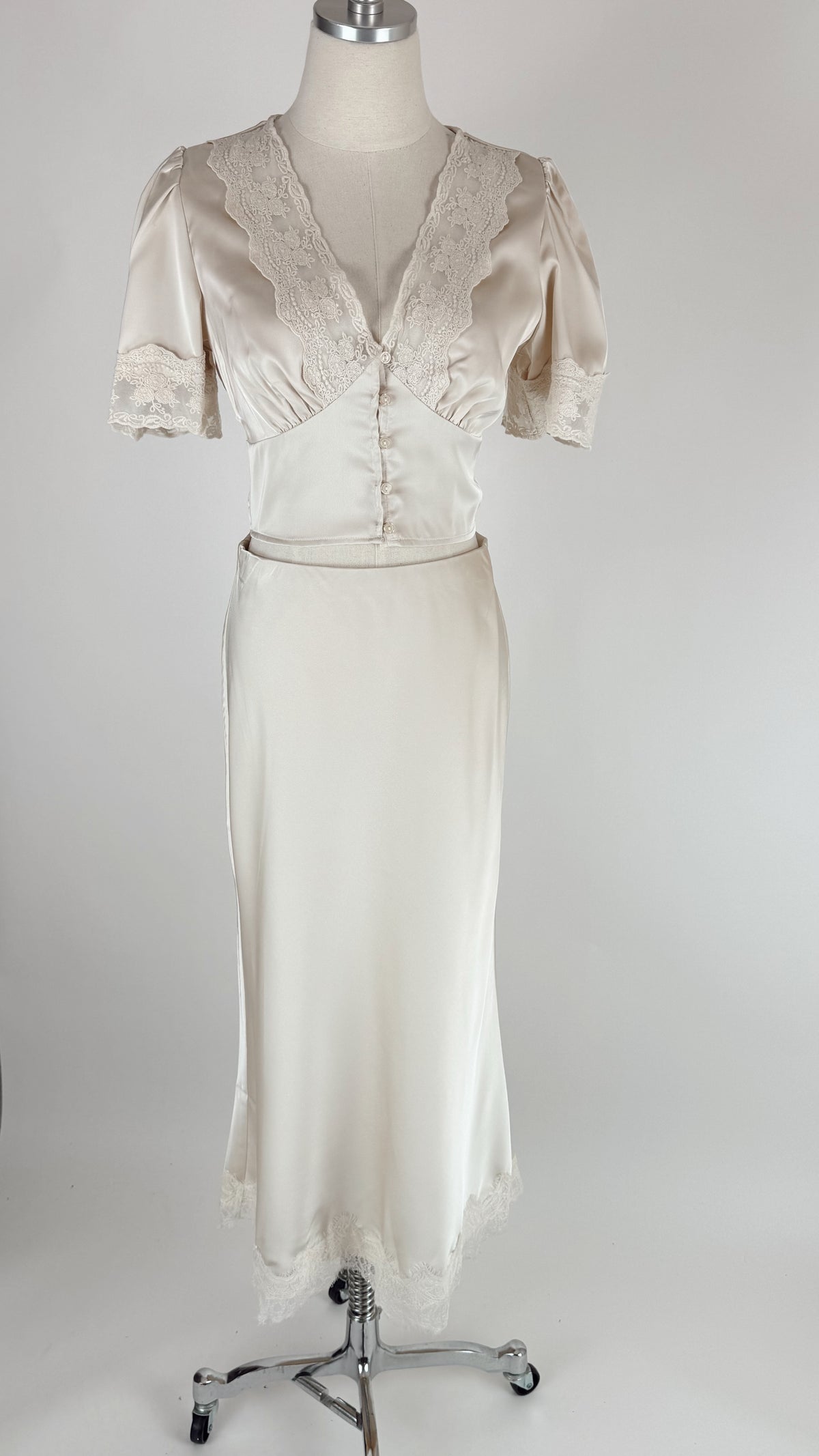 Mildred Ivory Satin Skirt