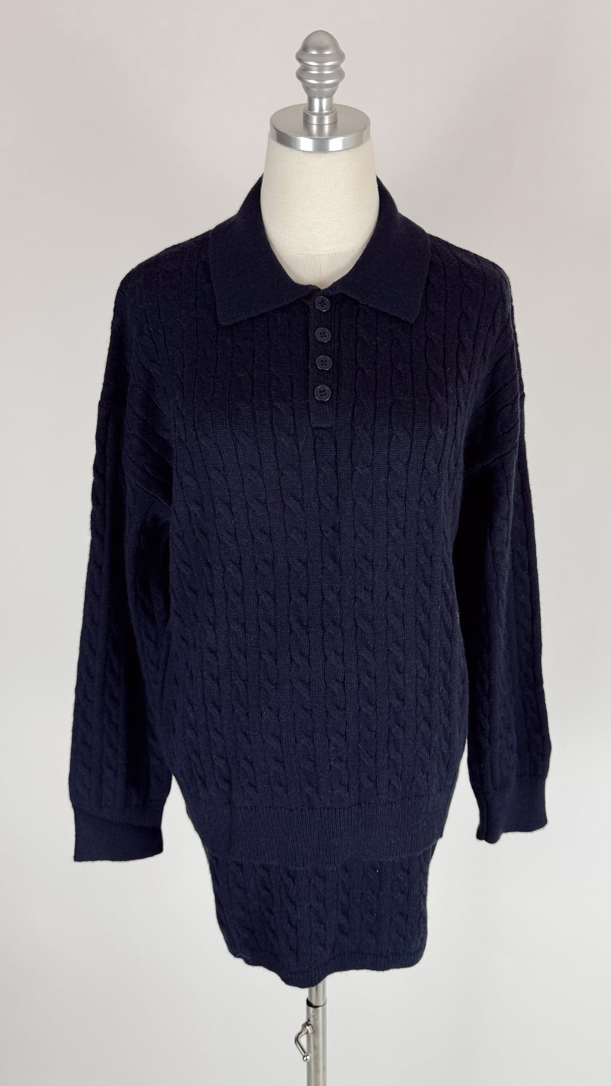 Lucy Navy Sweater Skirt Set