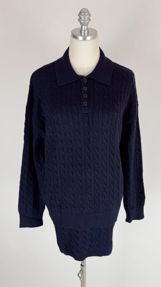 Lucy Navy Sweater Skirt Set