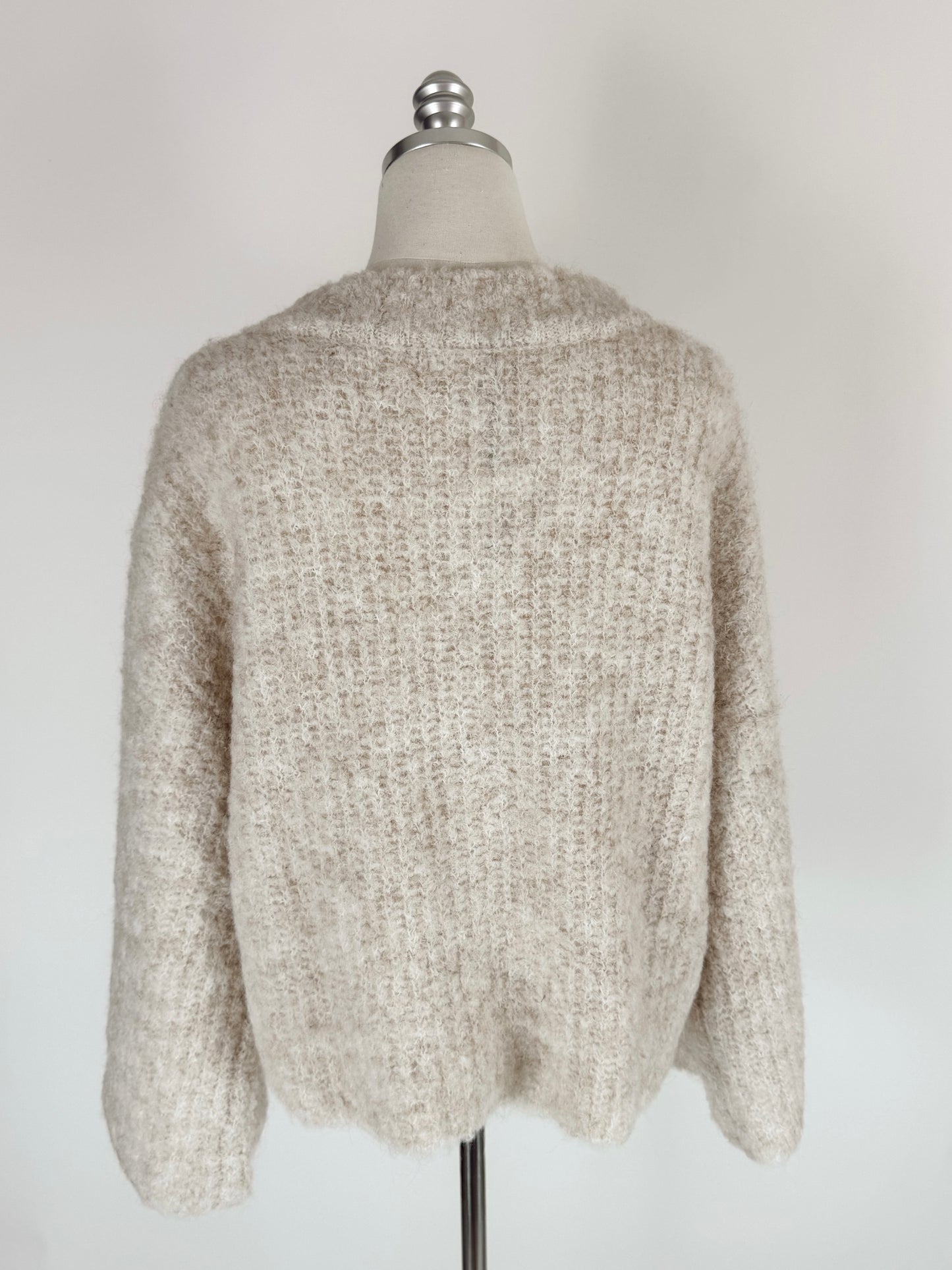 Susan Fuzzy Cream Cardigan