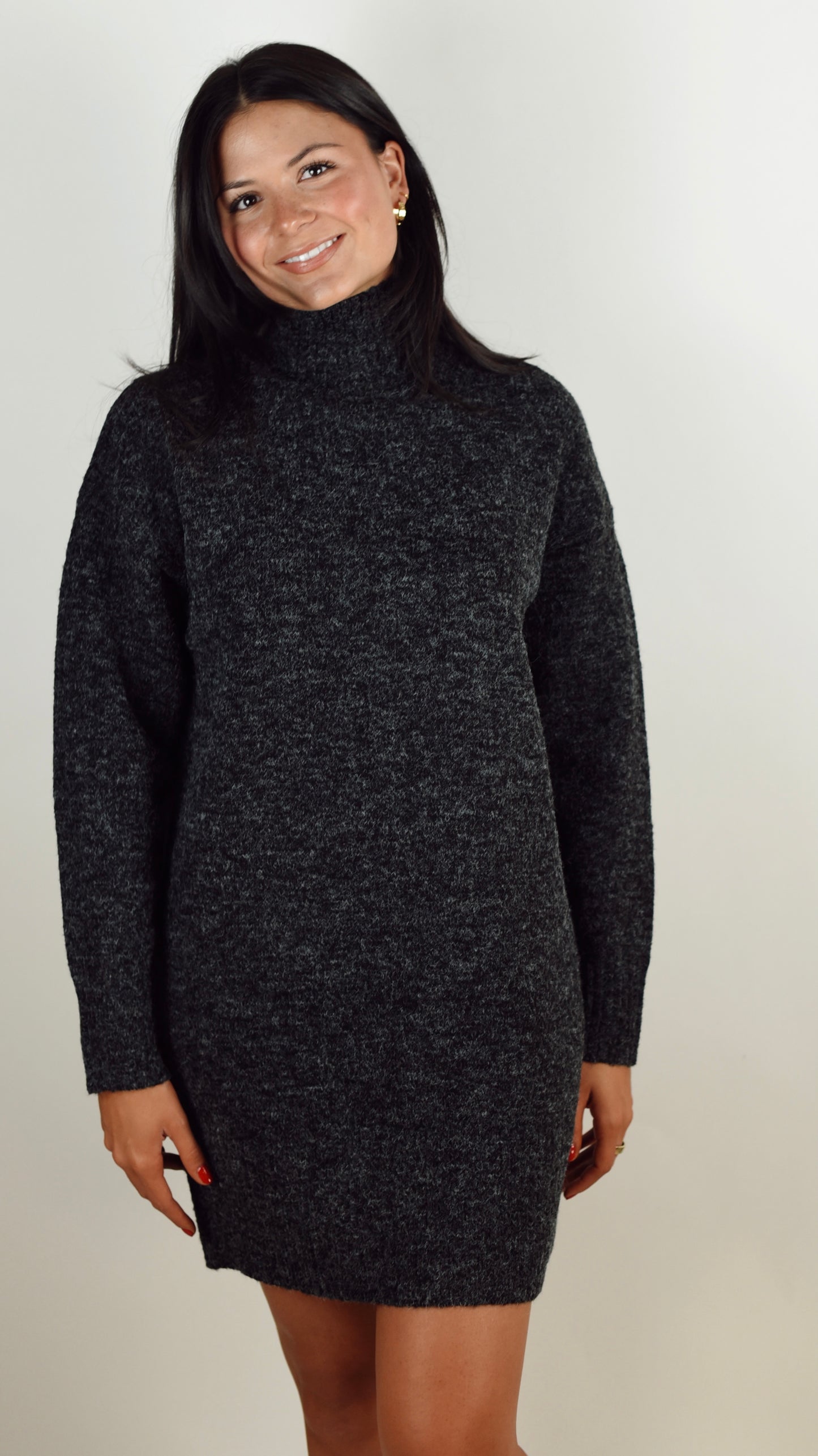 Hailey Black Sweater Dress