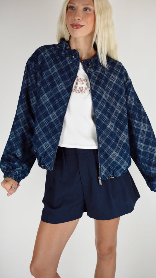 Harriet Navy Plaid Jacket