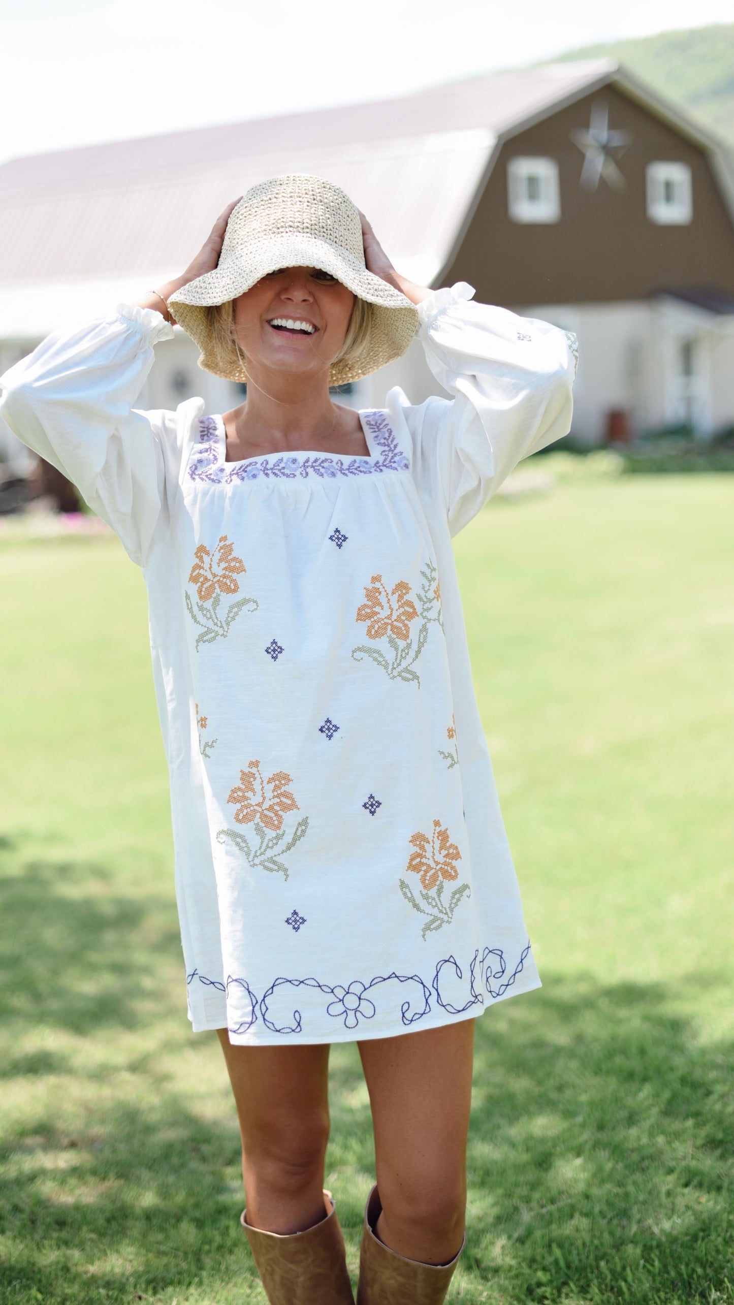Grace Floral Embroidered Dress