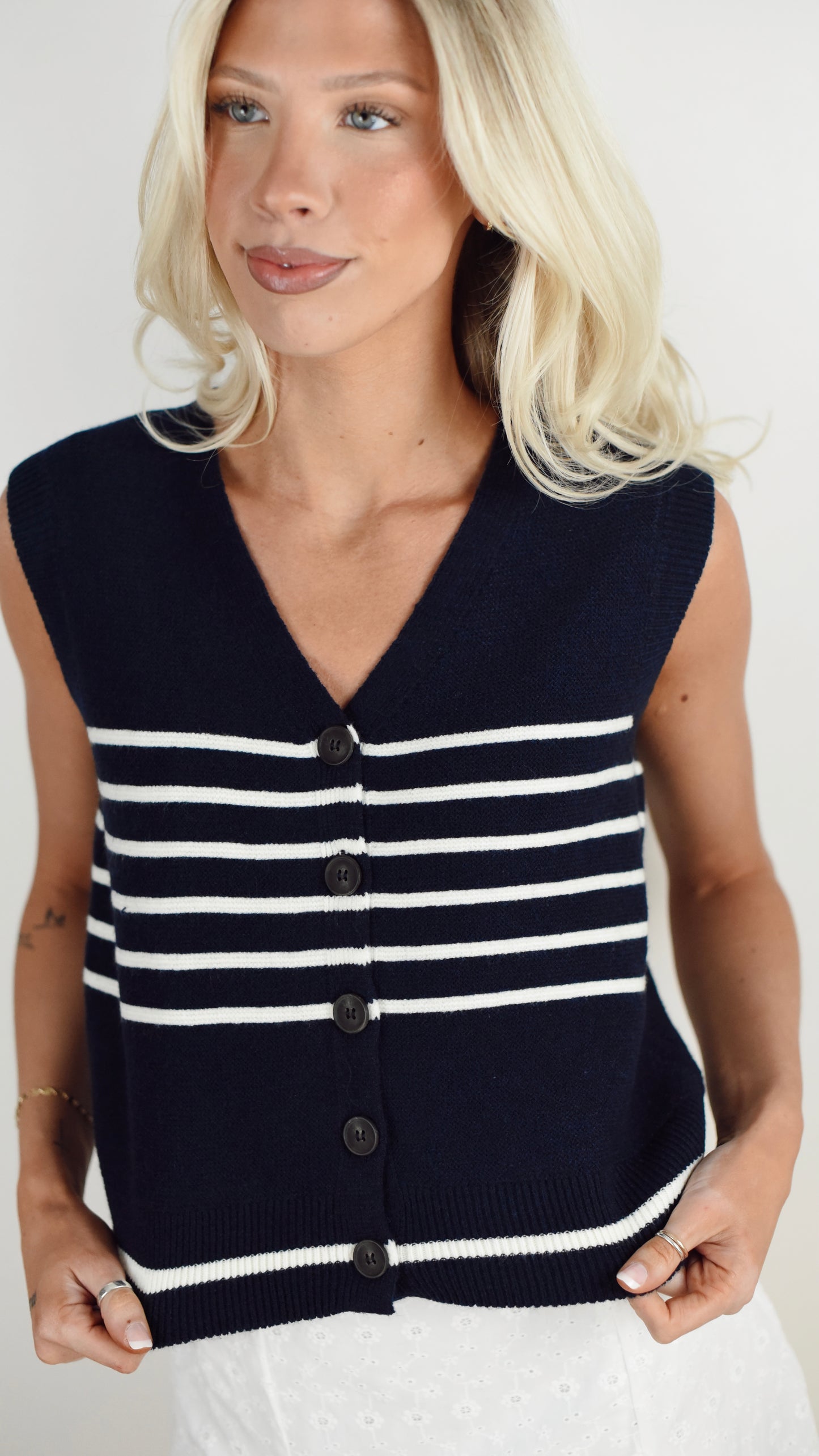 Loral Navy Vest