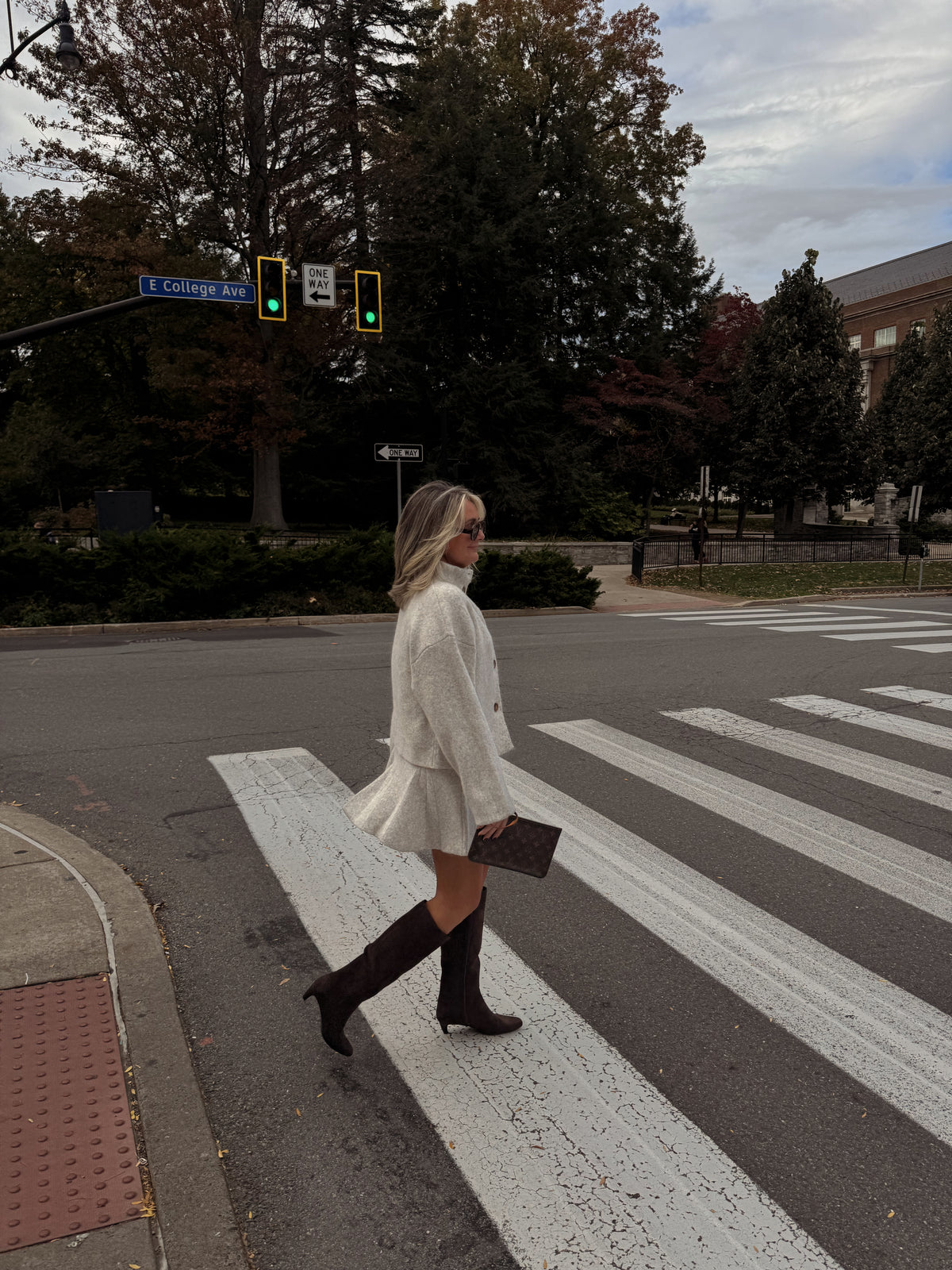 Olivia Oatmeal Knitted Sweater Skirt Set