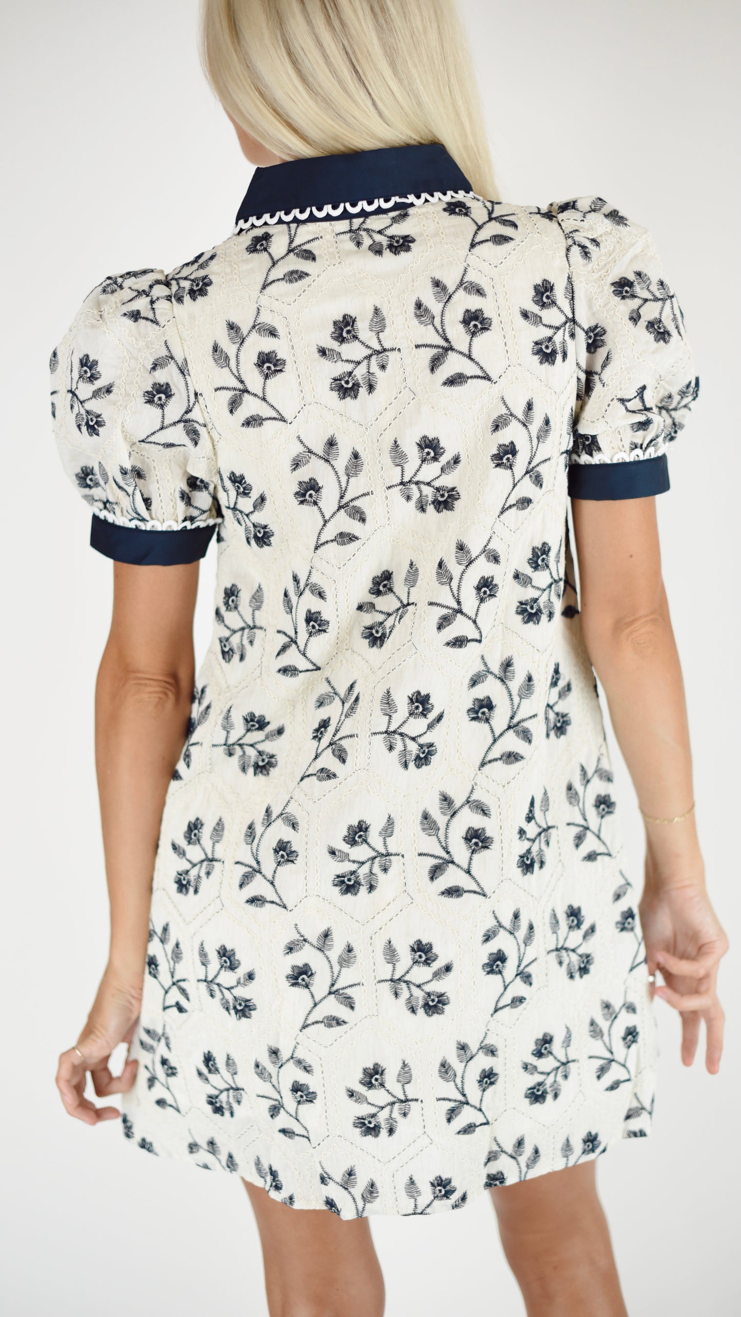 Daphne Navy Cream Dress