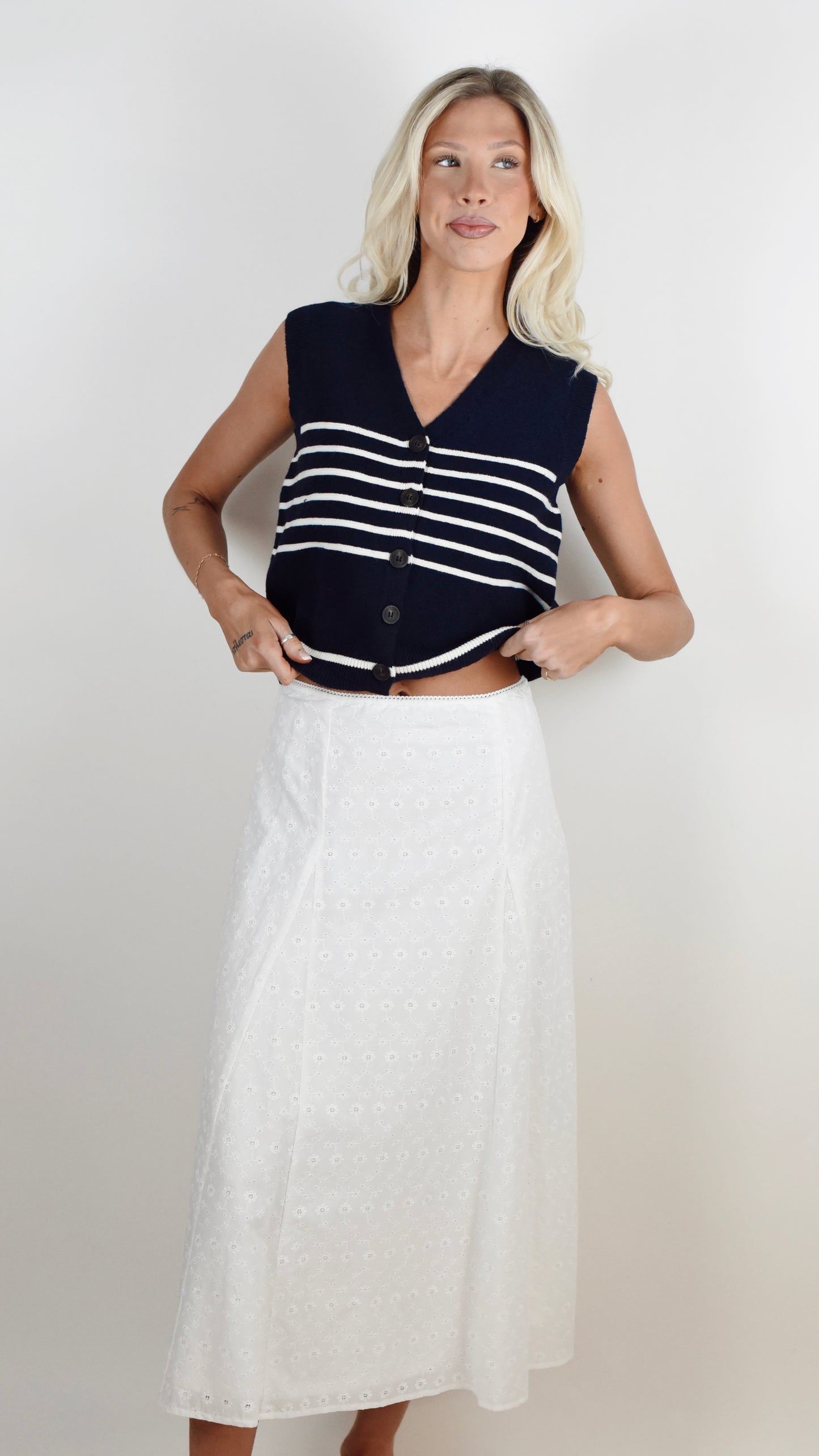 Iris White Skirt