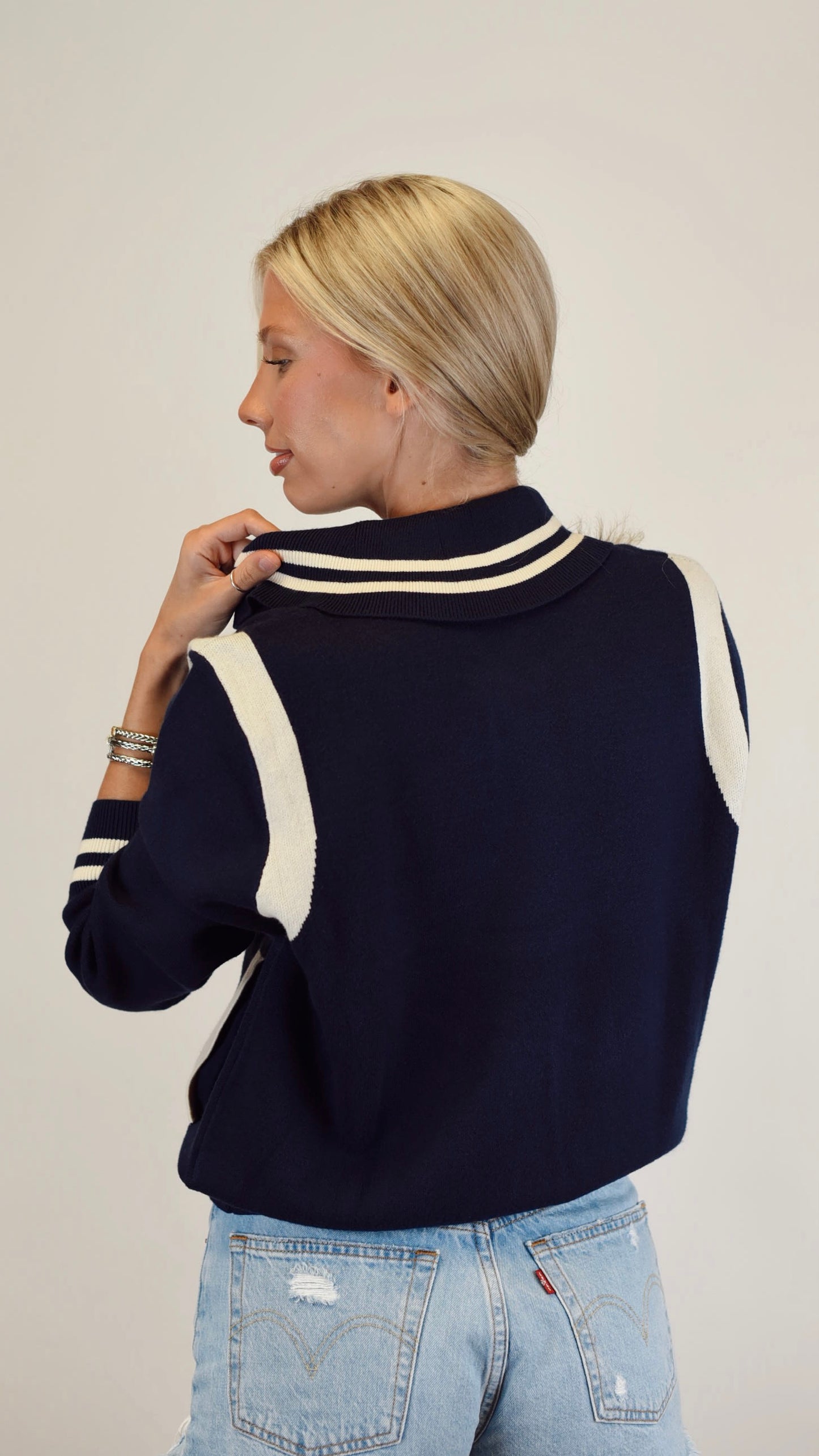 Jackie Navy Sweater