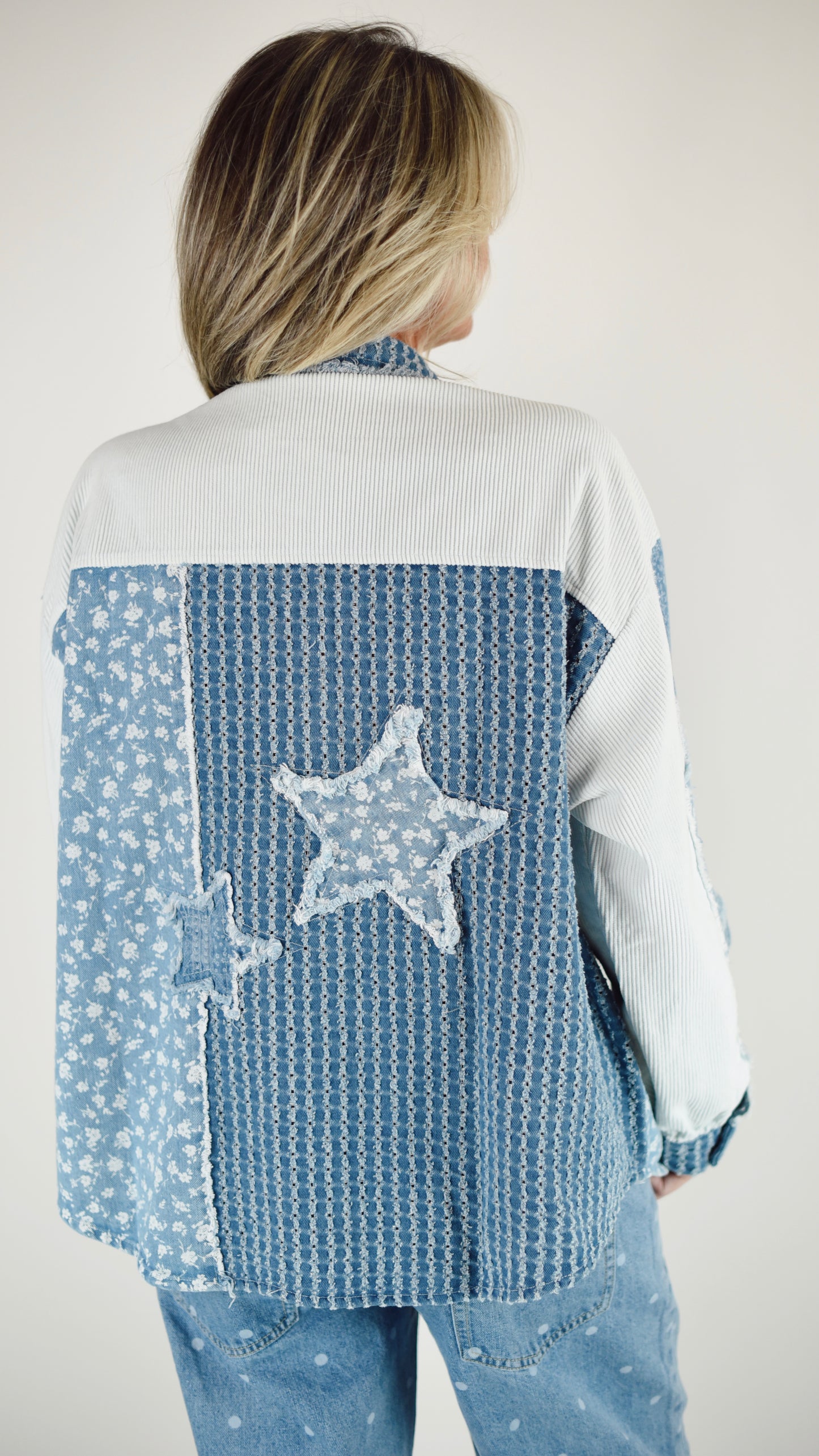 Margret Denim Patchwork Shacket