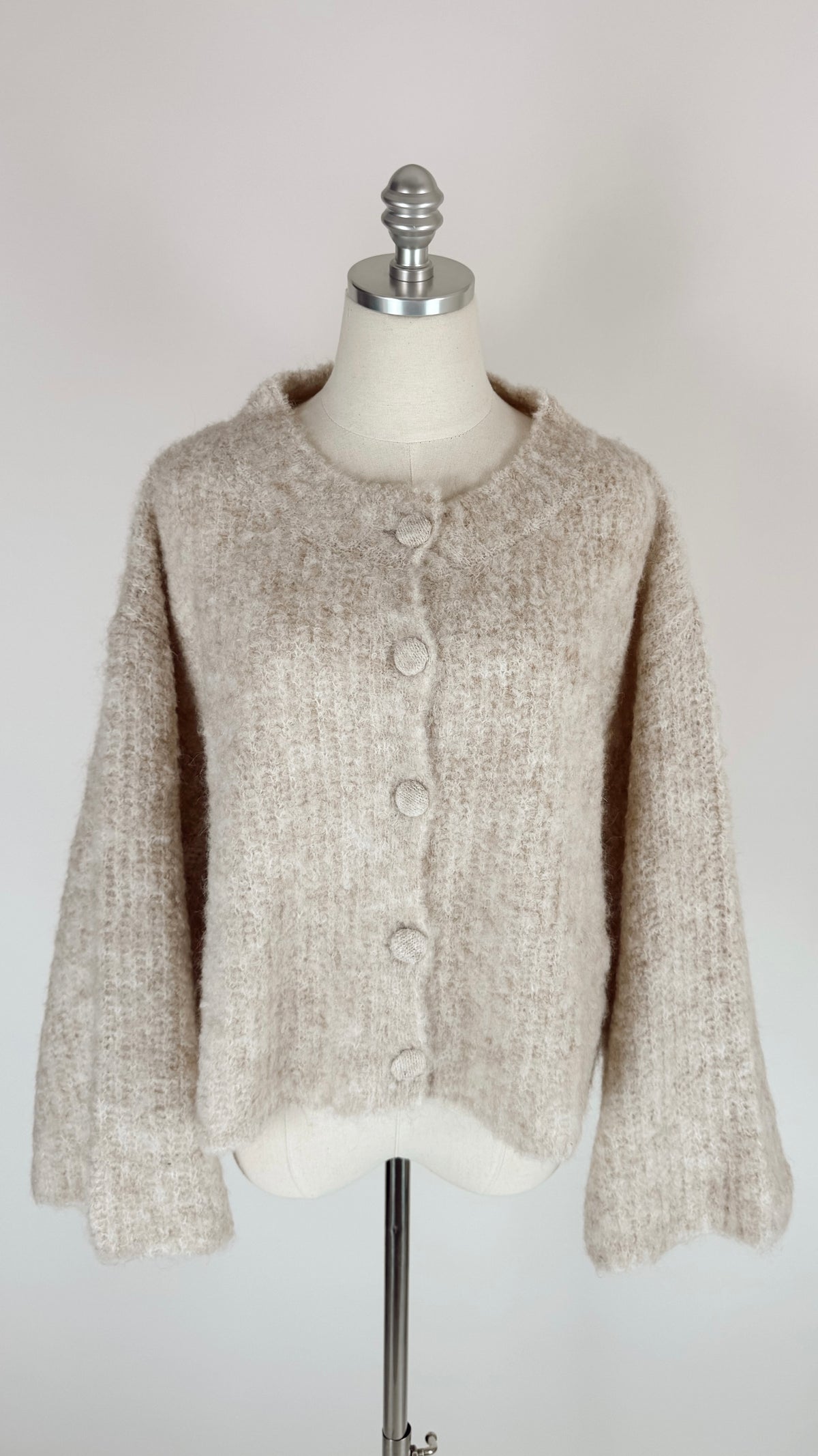 Susan Fuzzy Cream Cardigan