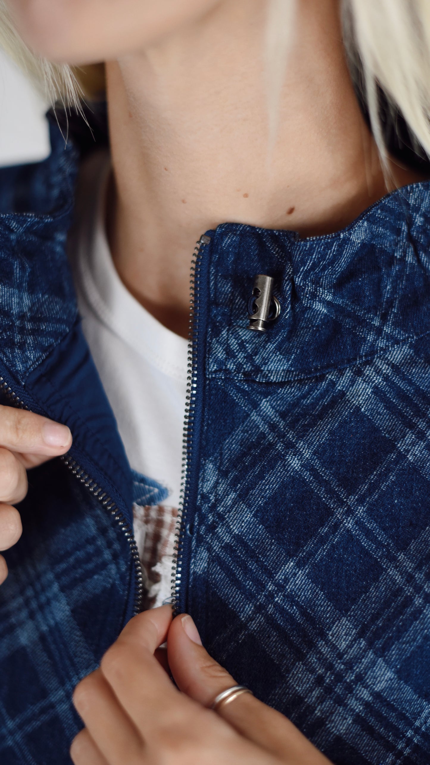 Harriet Navy Plaid Jacket