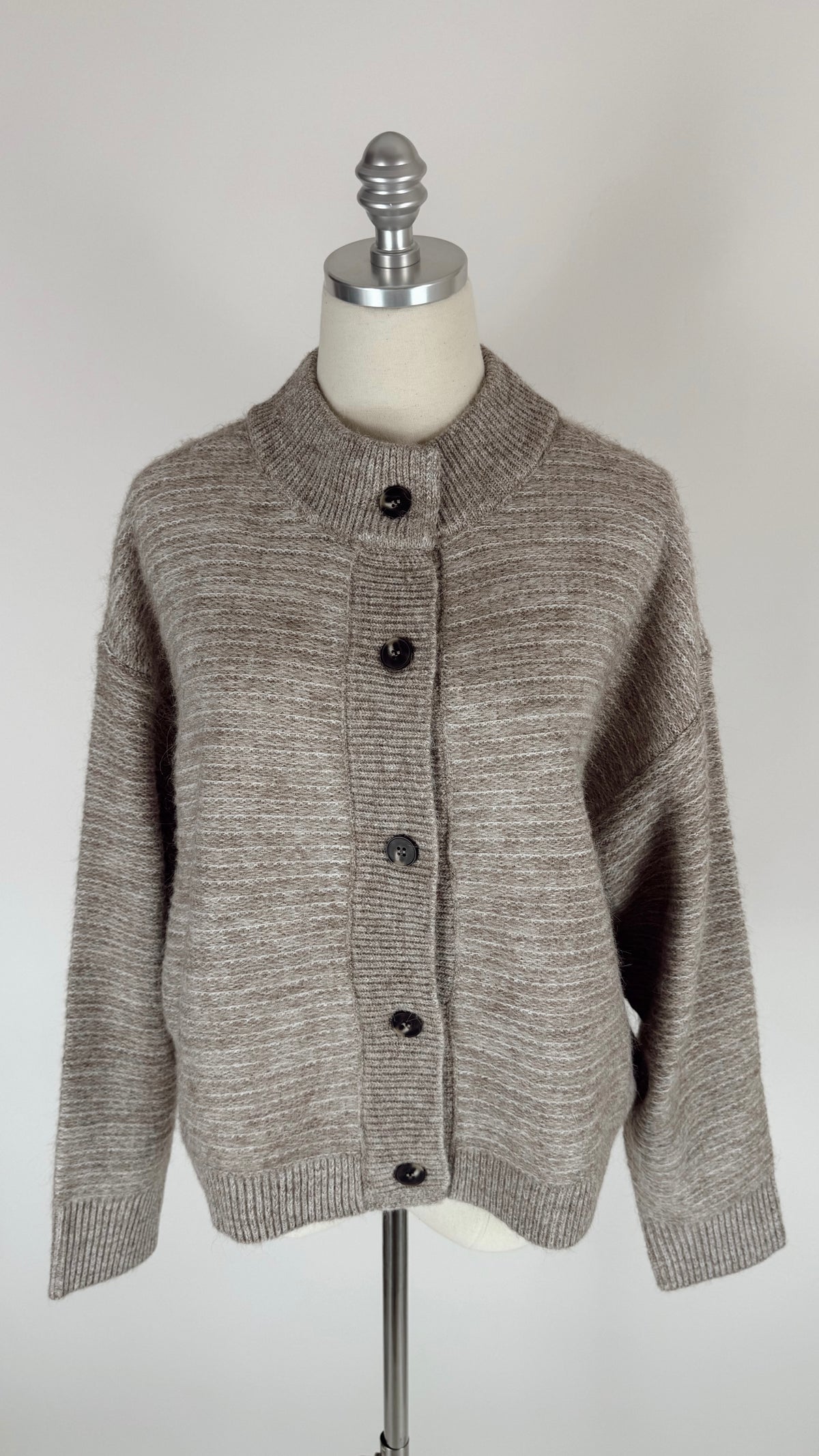 Lori Latte Ribbed Cardigan