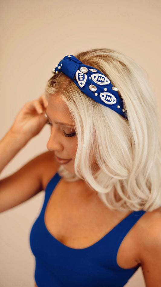 Blue Football Headband