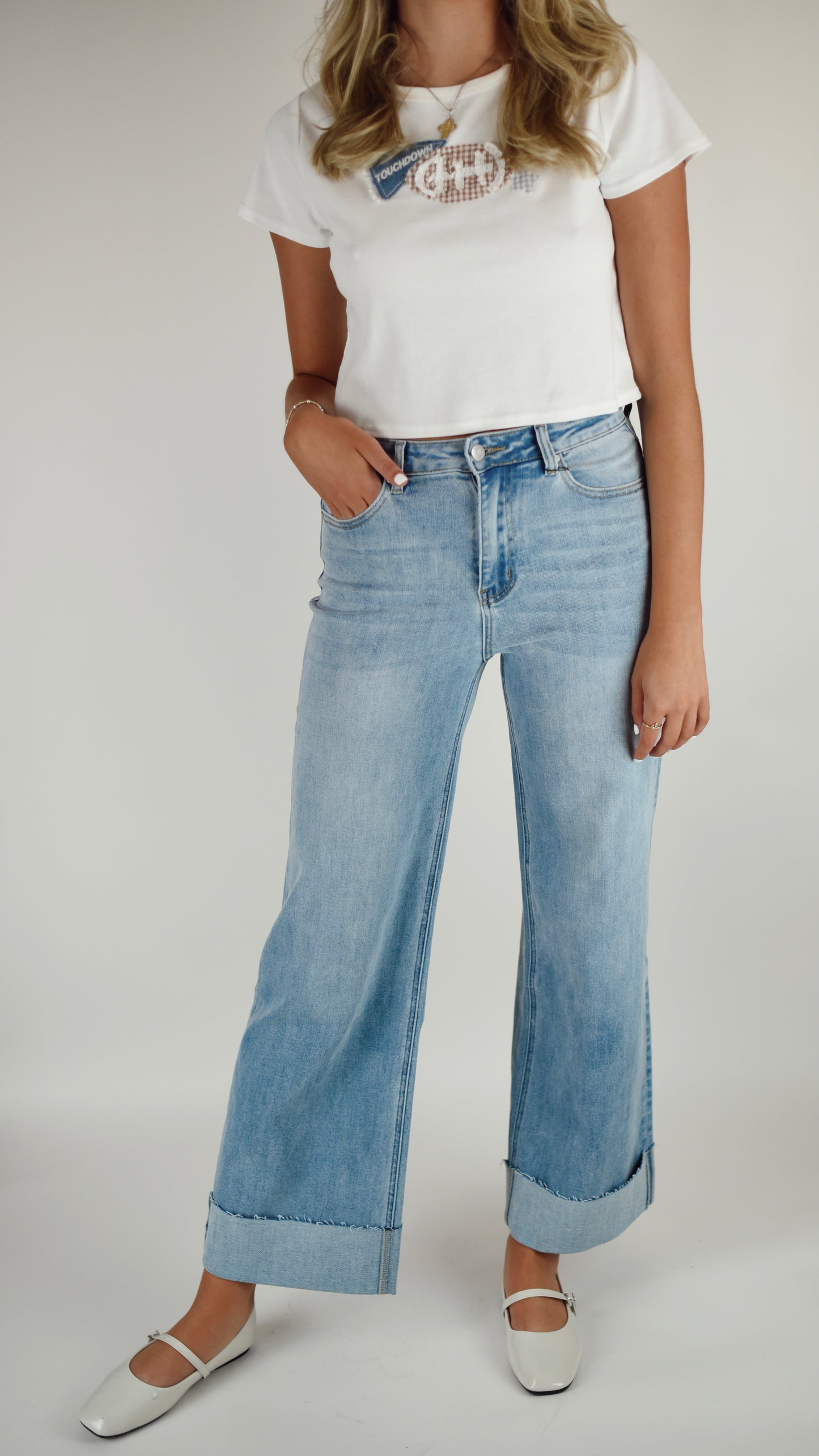 Hannah Cuffed Light Denim Jeans