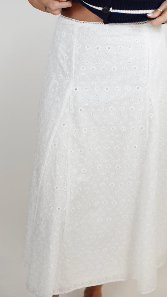 Iris White Skirt
