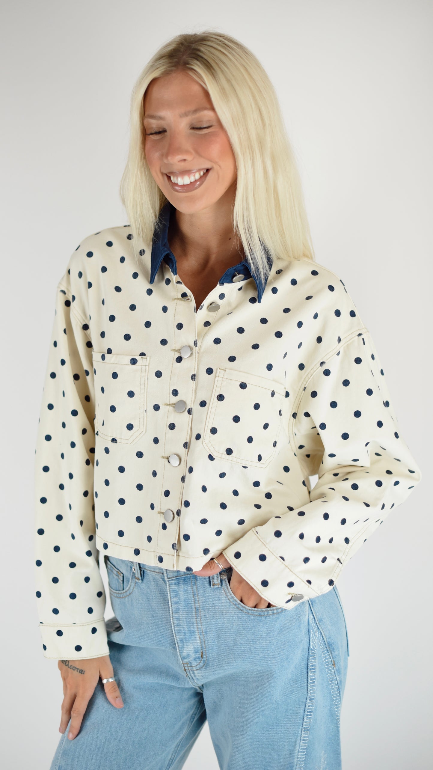 Bethany Cream Polka Dot Jacket
