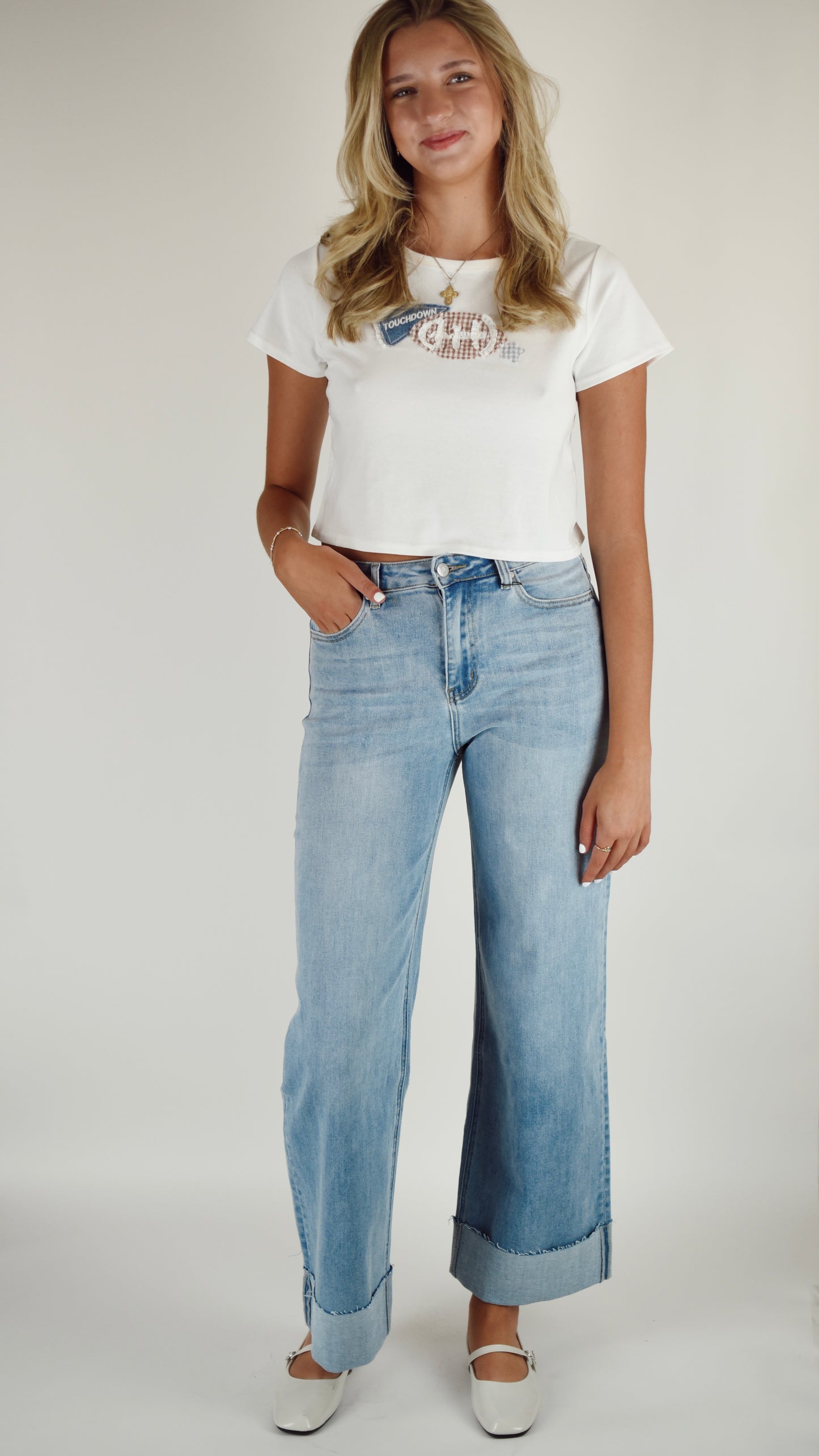 Hannah Cuffed Light Denim Jeans