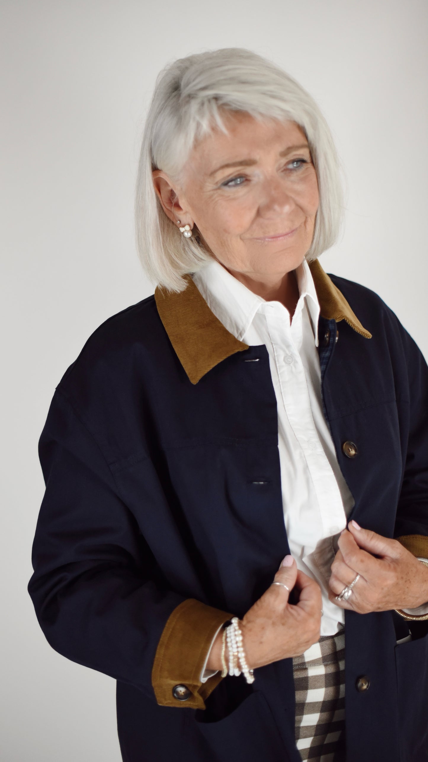 Barbra Navy Reversible Barn Jacket