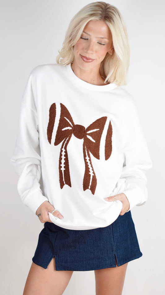 Football Bow Sweatshirt