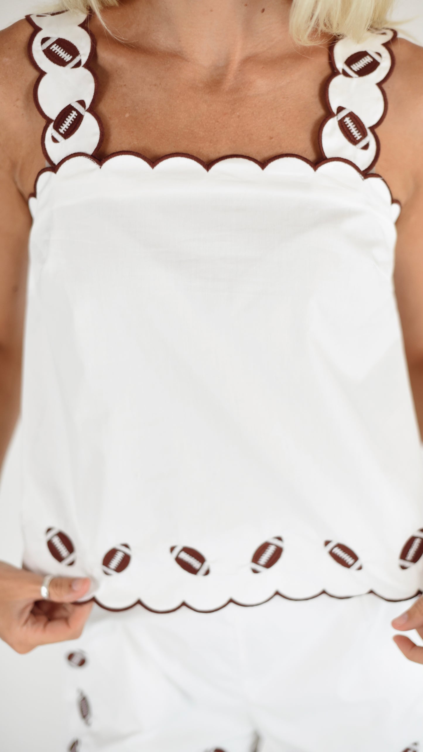 Fiona Embroidered Football Shorts Set