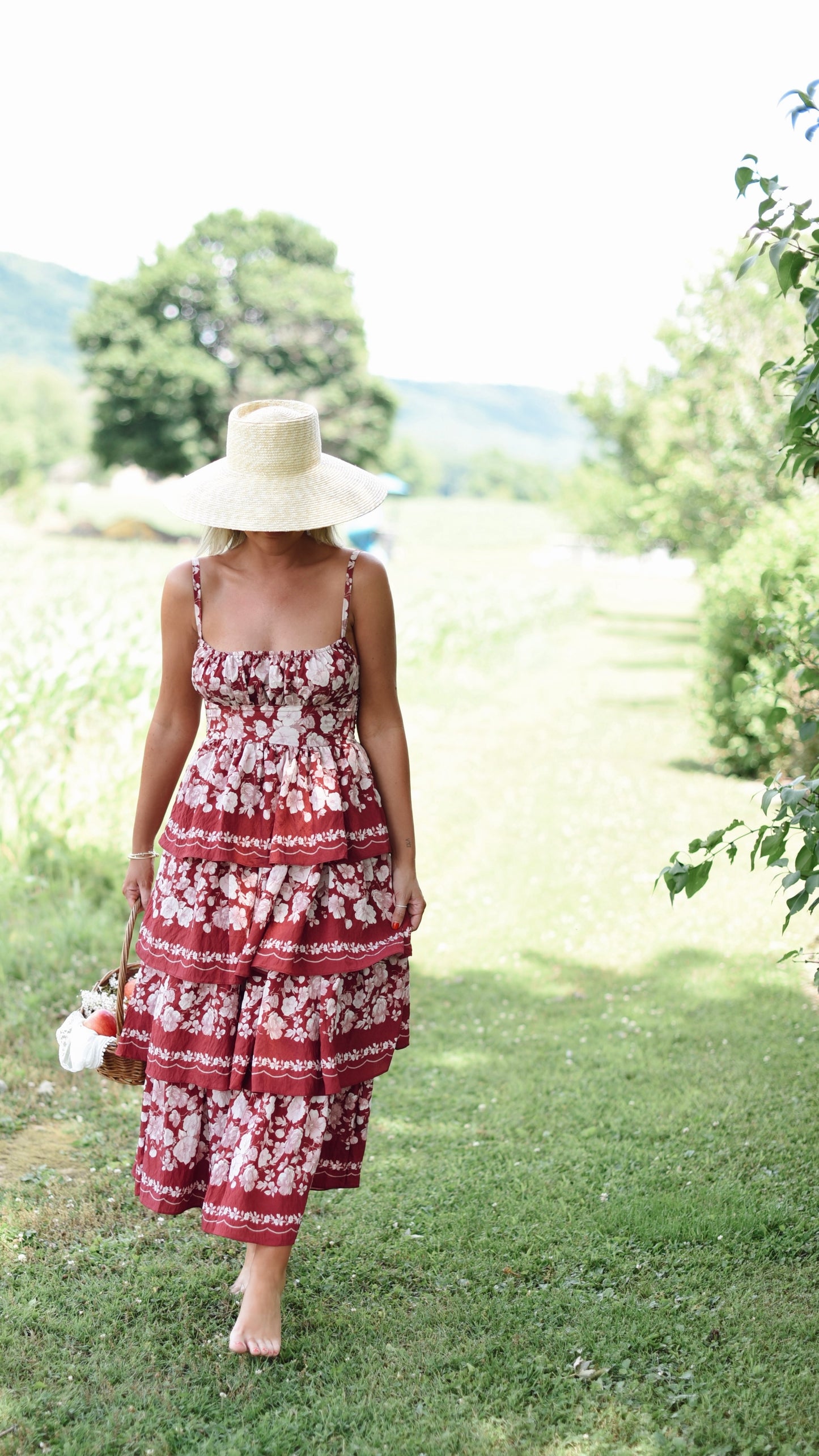 Josephine Wine Teared Dress