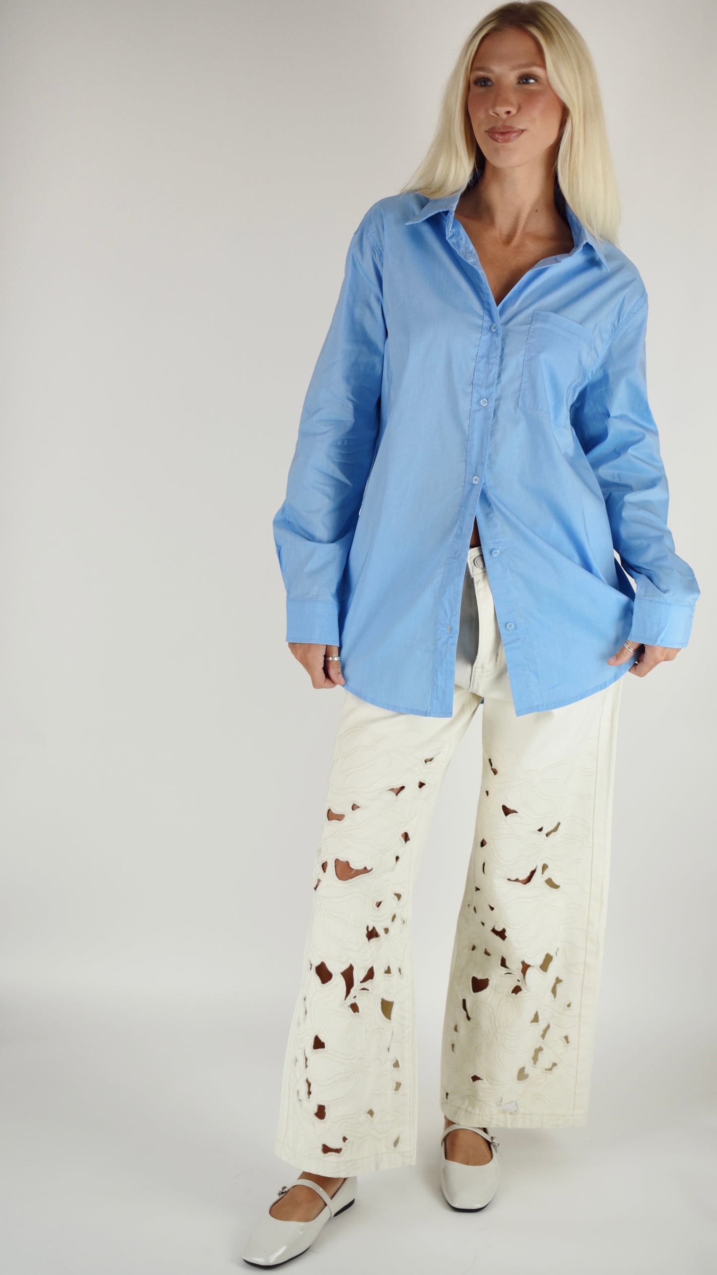 Maggie Blue Button Down Shirt