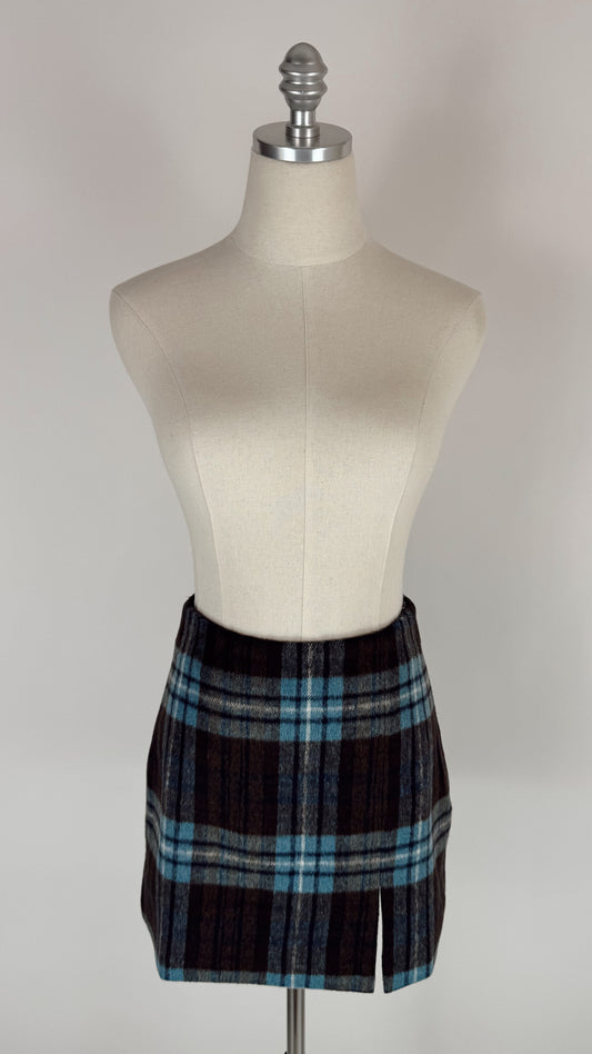 Fiona Blue Plaid Mini Skirt