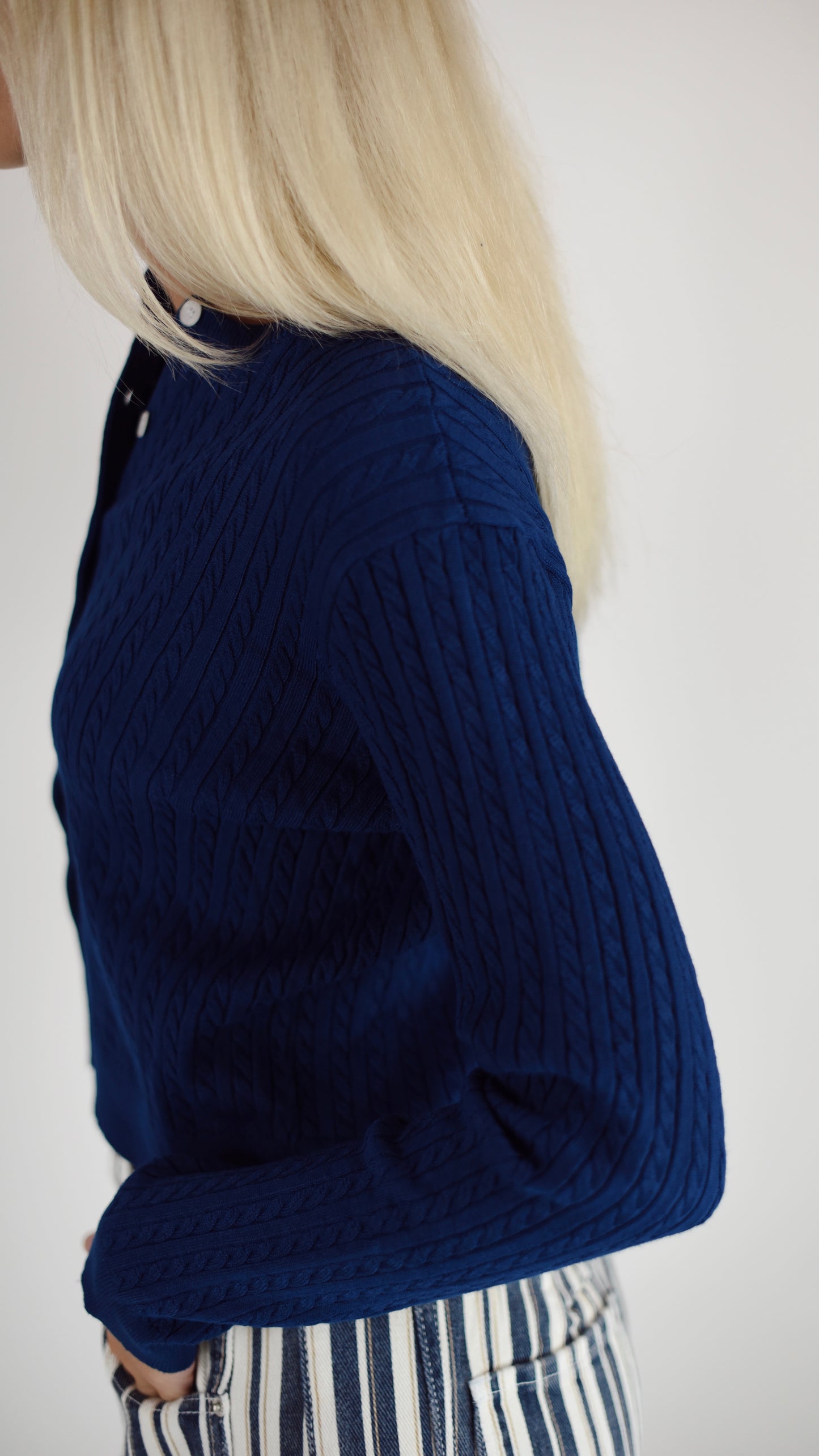 Aggie Navy Cable Cardigan