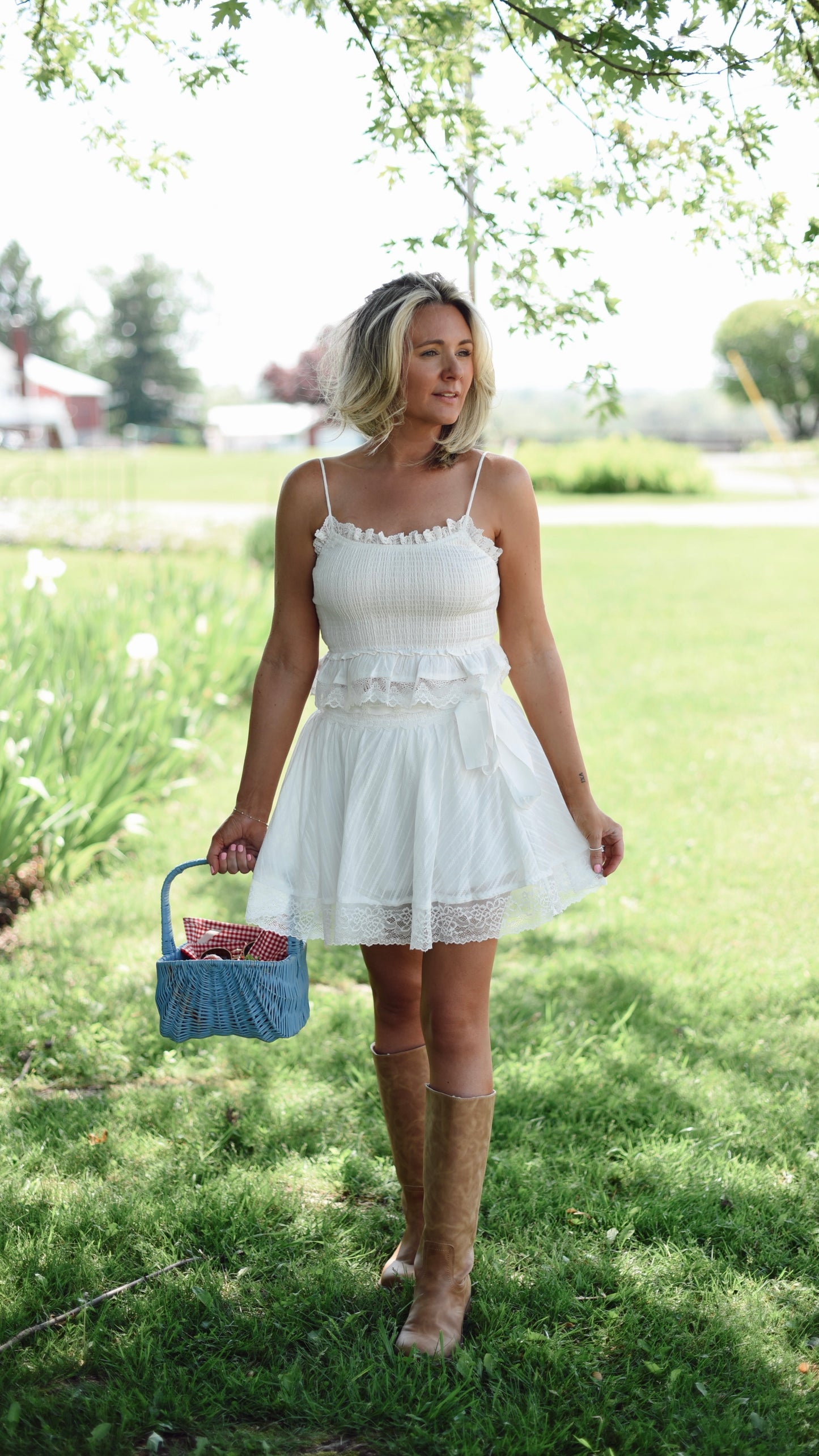 Rosemary White Skirt Set