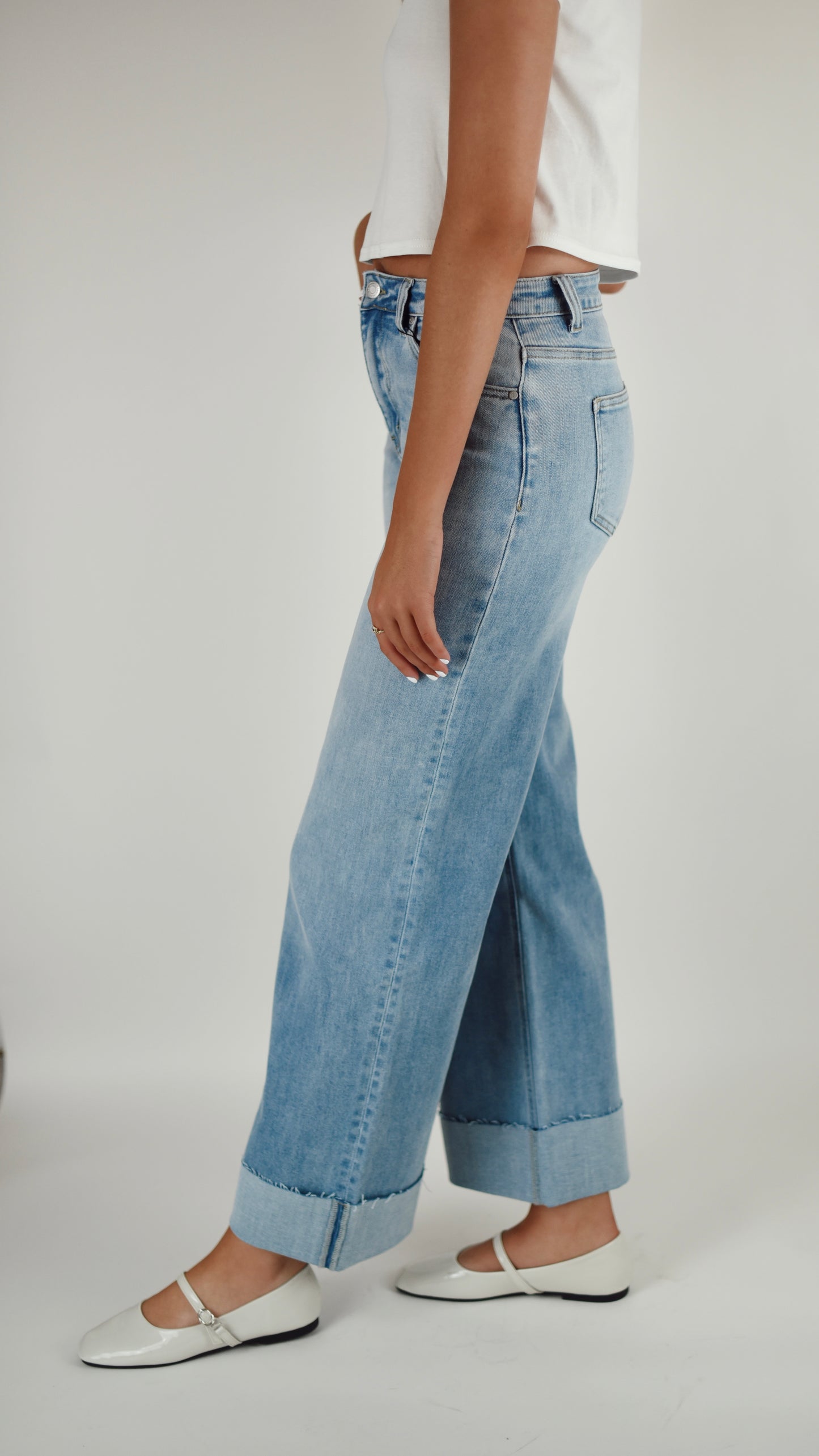 Hannah Cuffed Light Denim Jeans