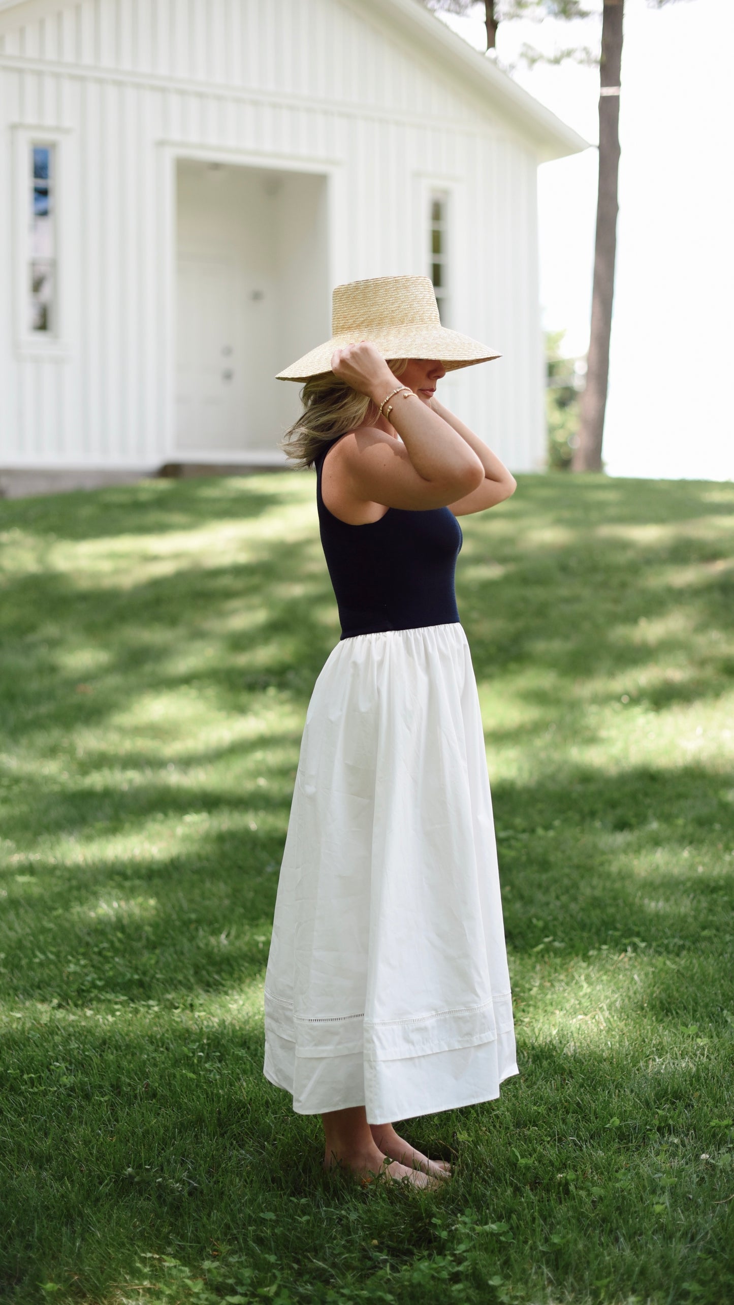 Rosa Navy and White Dress