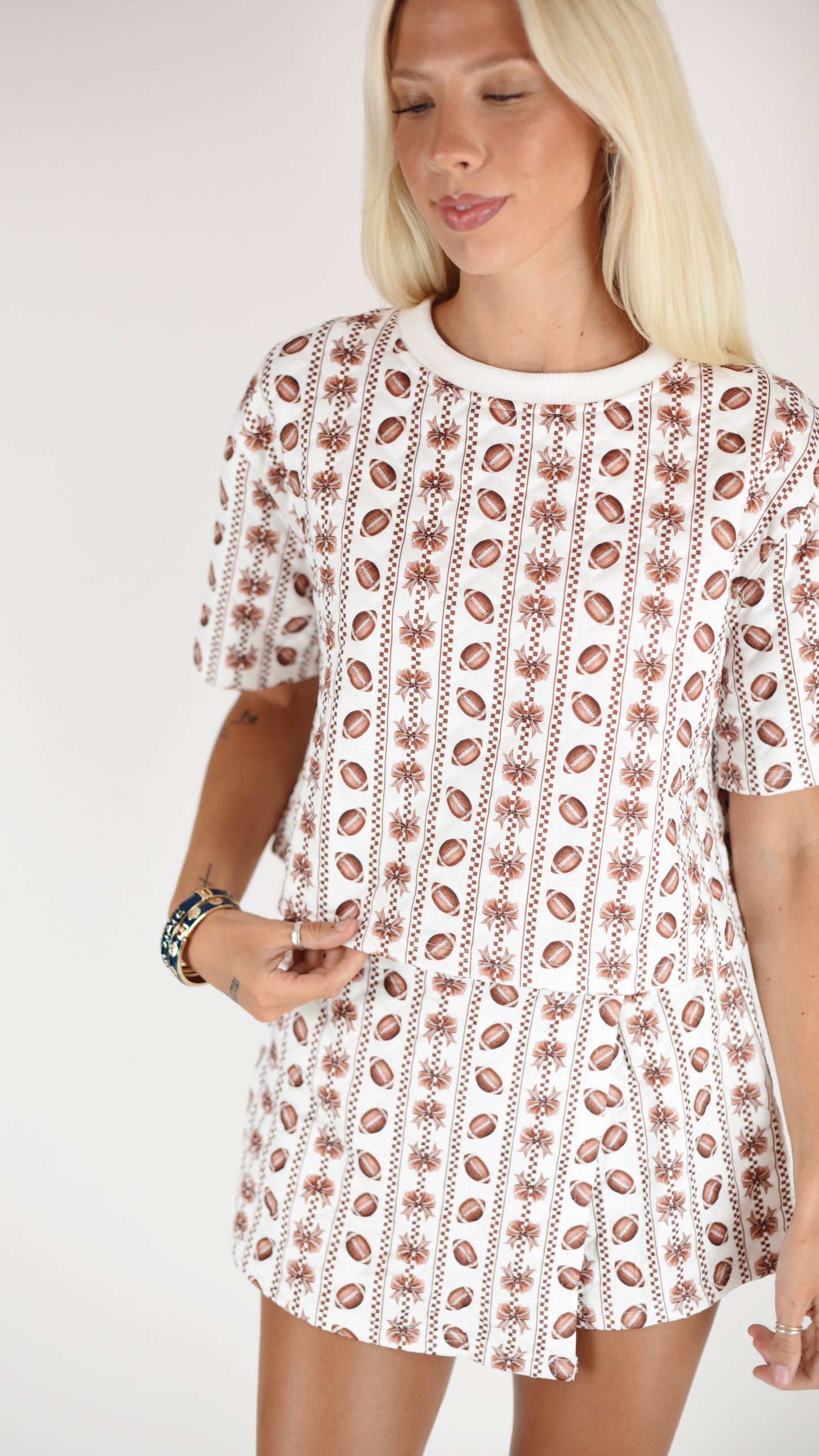 Louise Quilted Football Skort Set