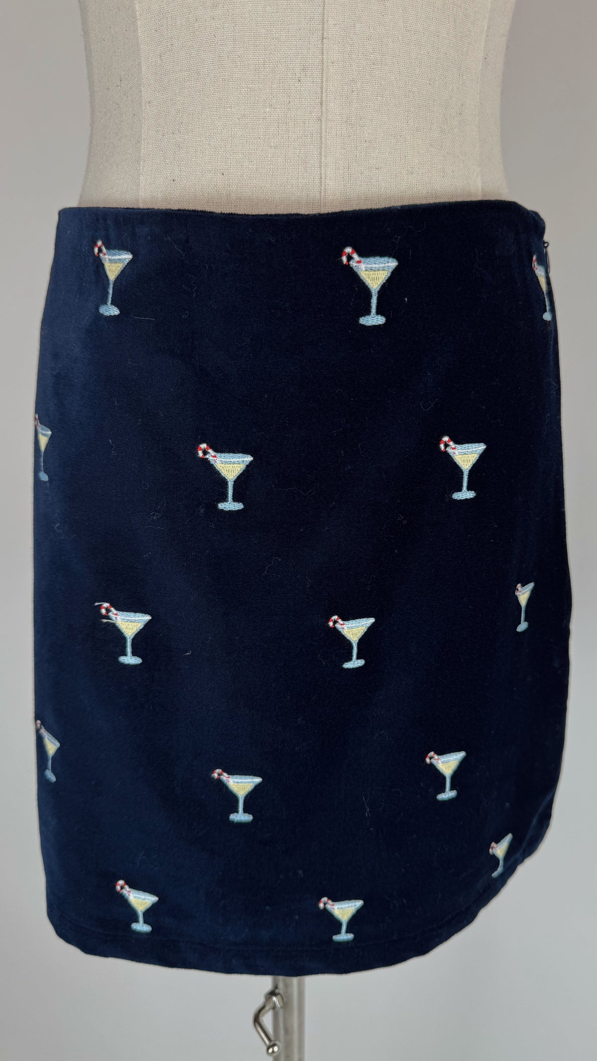 Navy Holiday Martini Mini Skirt