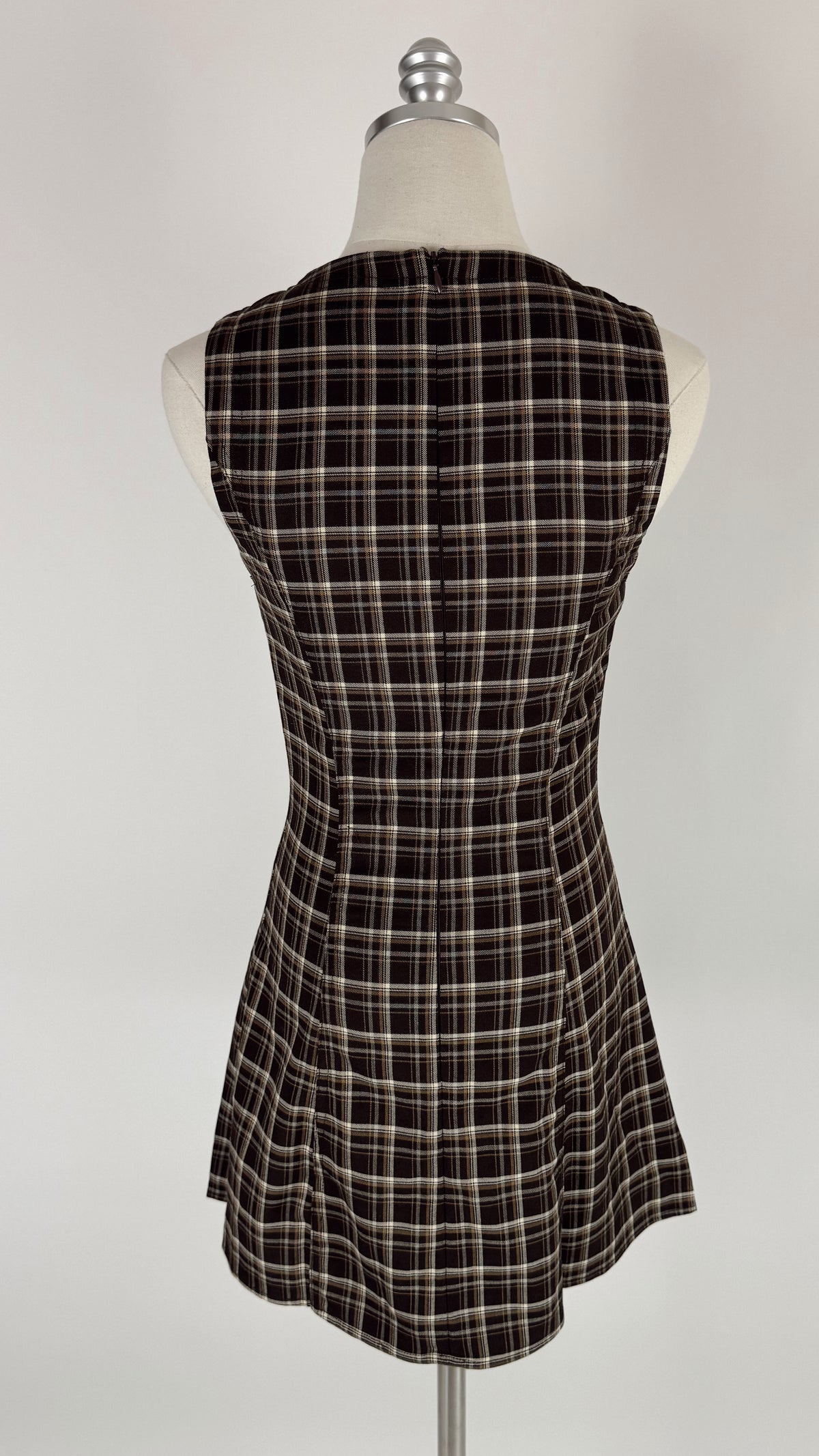 Penelope Brown Plaid Mini Dress