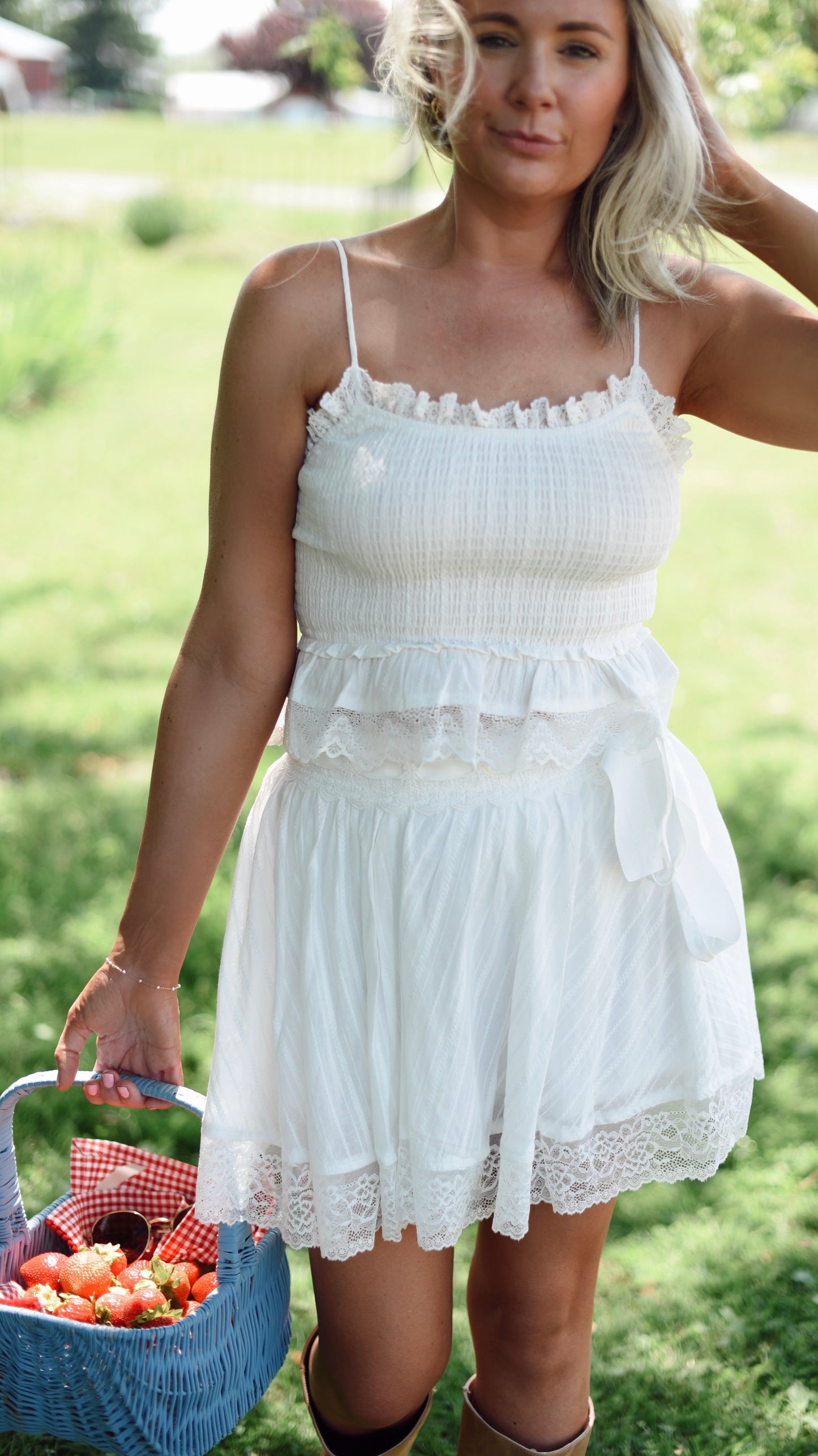 Rosemary White Skirt Set